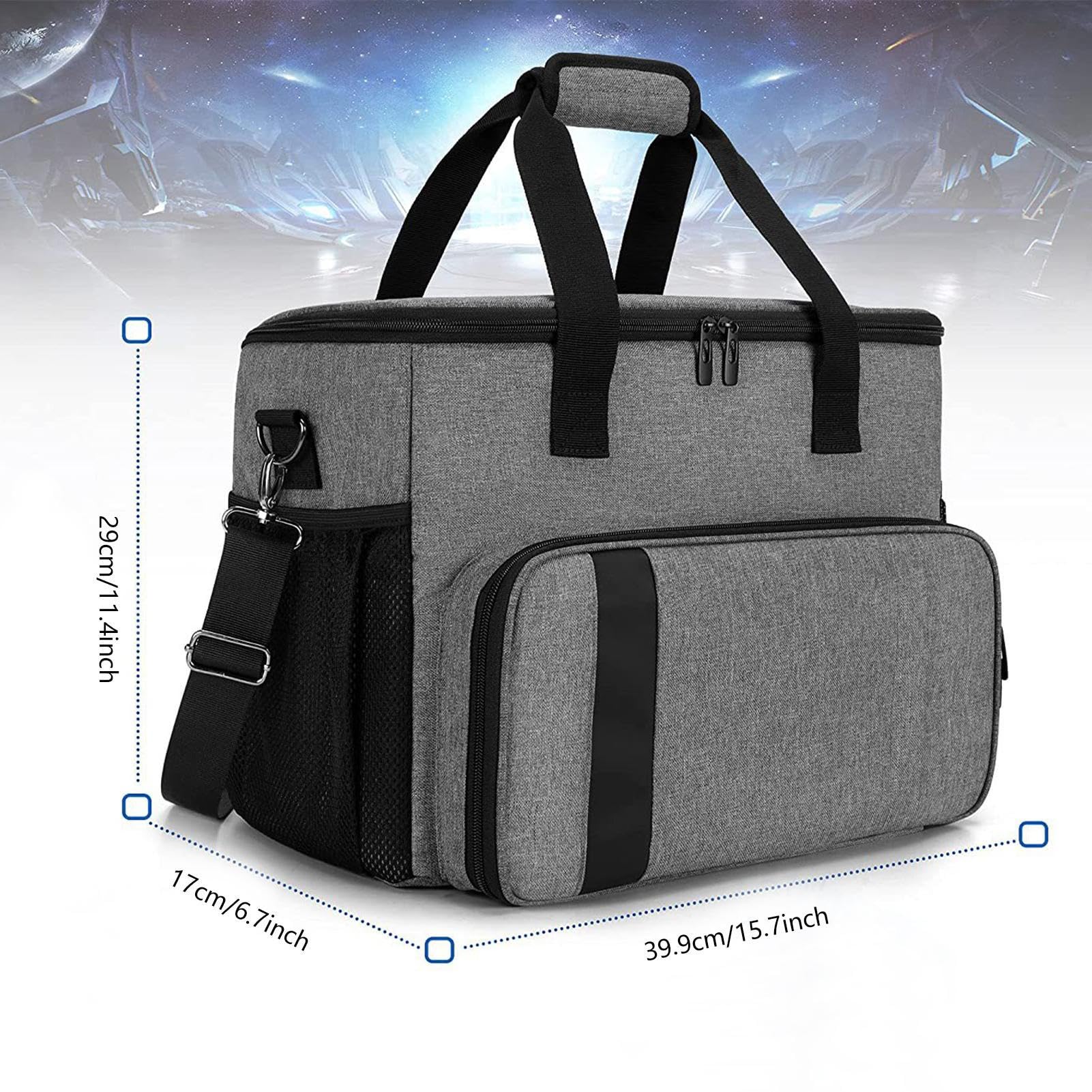 Fanelod PS5 Travel Case - Compatible with PS5, PS4, PS4 Pro & Xbox Series X/S - Protective Gaming Console Bag for Controllers & Hard Drives - Perfect for Travel, Storage & Gaming Parties