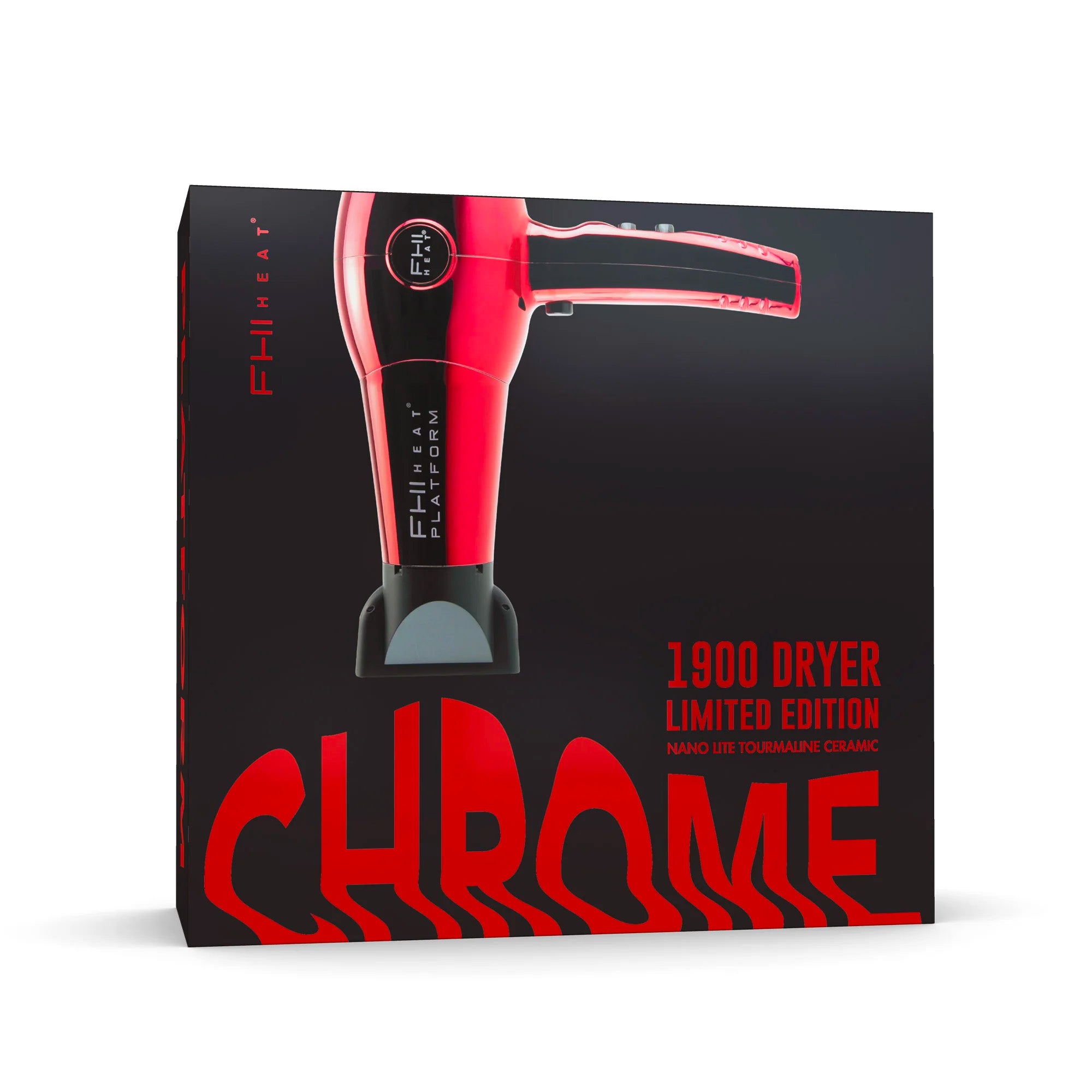 1900 Nano Lite Pro Hair Dryer - Red Chrome | Fast Drying, Lightweight & Quiet | Perfect for Travel, Home & Salon Use