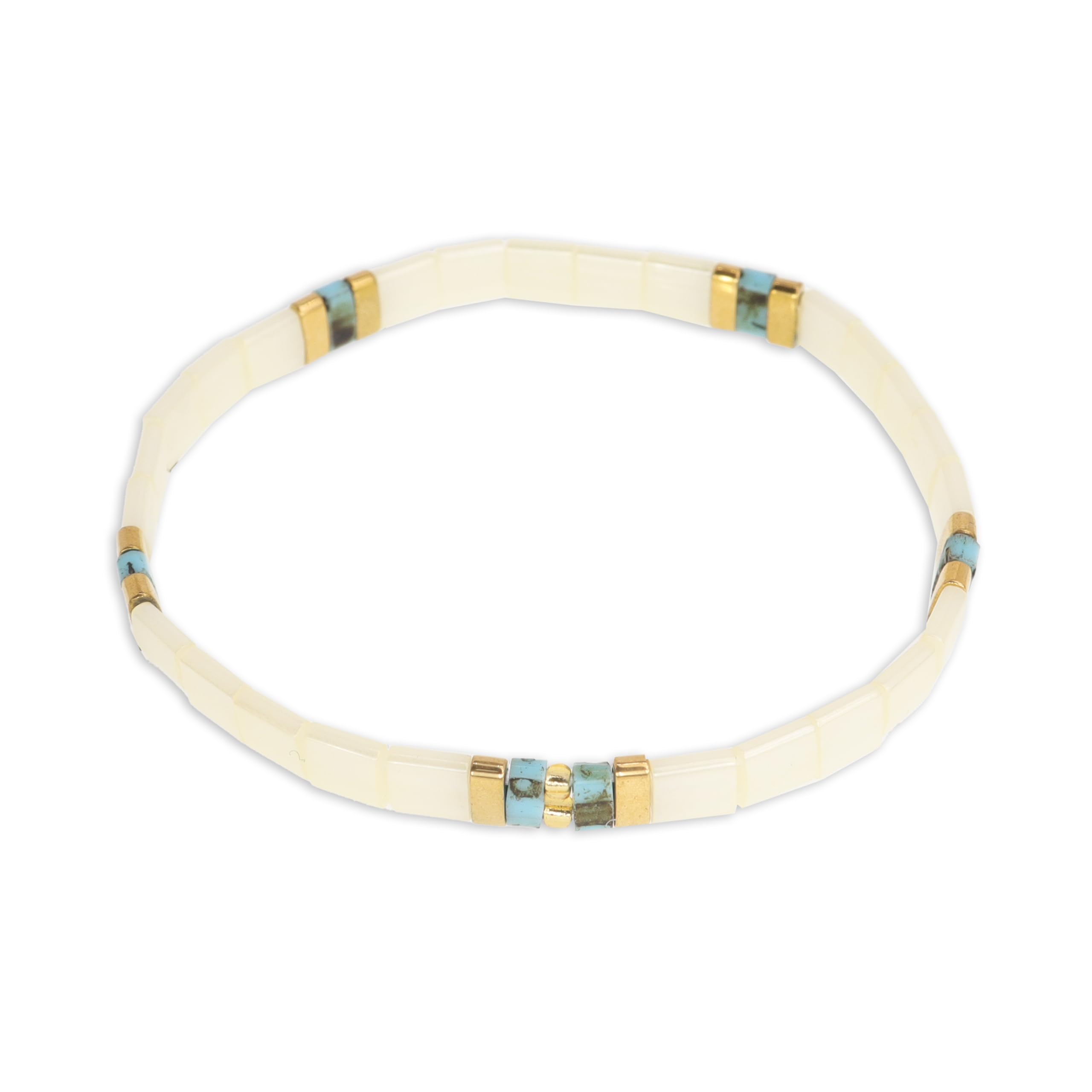 Sonateomber Women's Tila Flat Beaded Stretch Bracelets - Colorful Stackable Beaded Bracelets for Everyday Wear, Gifts & Boho Fashion Accessories