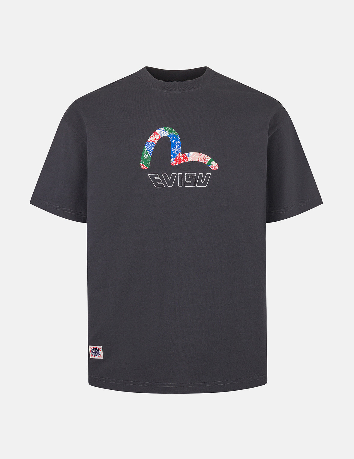 Stylish Seagull Print & Japanese Patch Logo Relaxed Fit T-Shirt - Casual Comfort for Everyday Wear, Street Fashion, and Travel Outfits