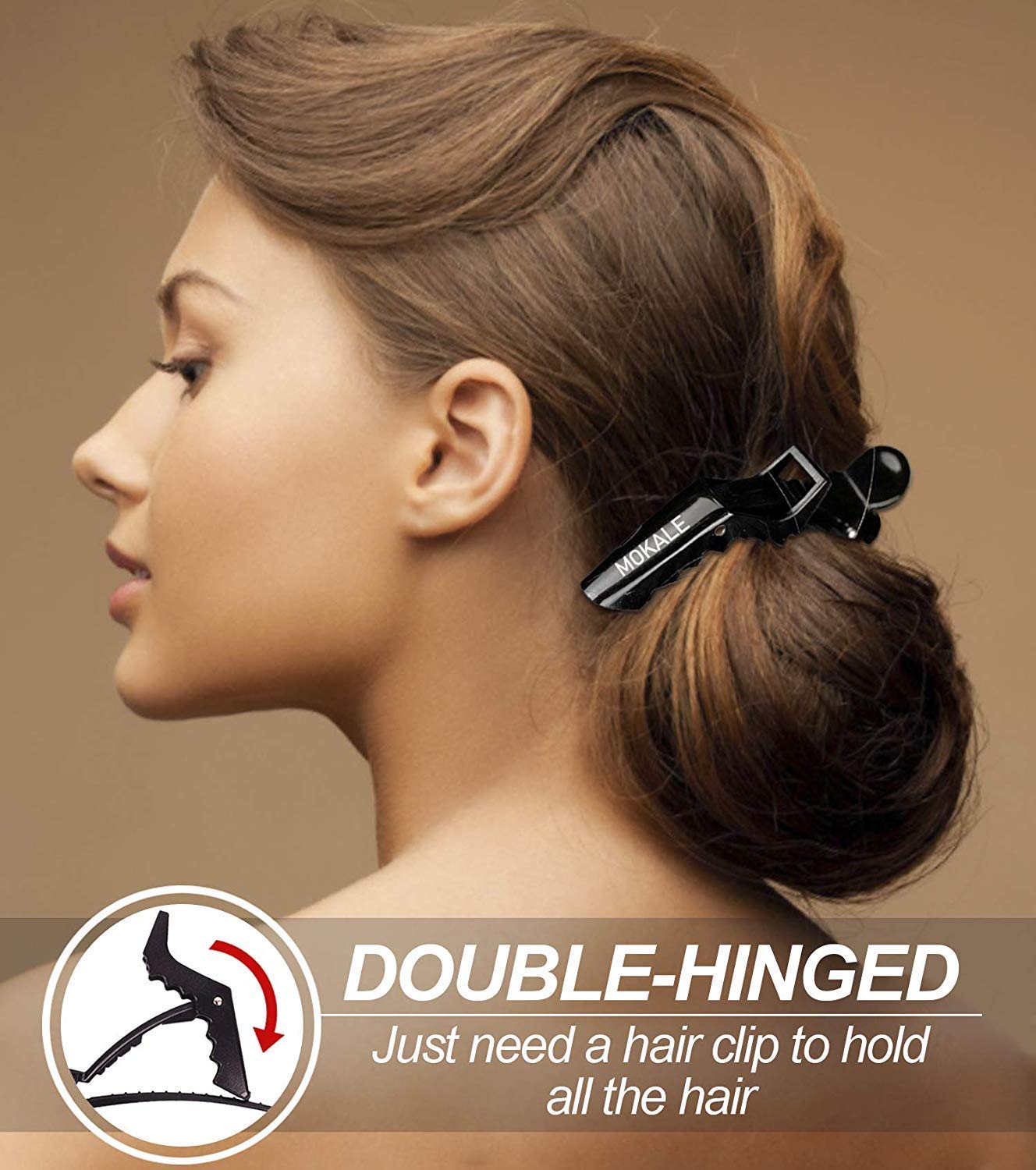Professional Hair Sectioning Clips - Set of 6 Strong Crocodile Hair Clips with Free Hair Color Brush | Perfect for Salon Styling, Hair Coloring, and DIY Hair Treatments