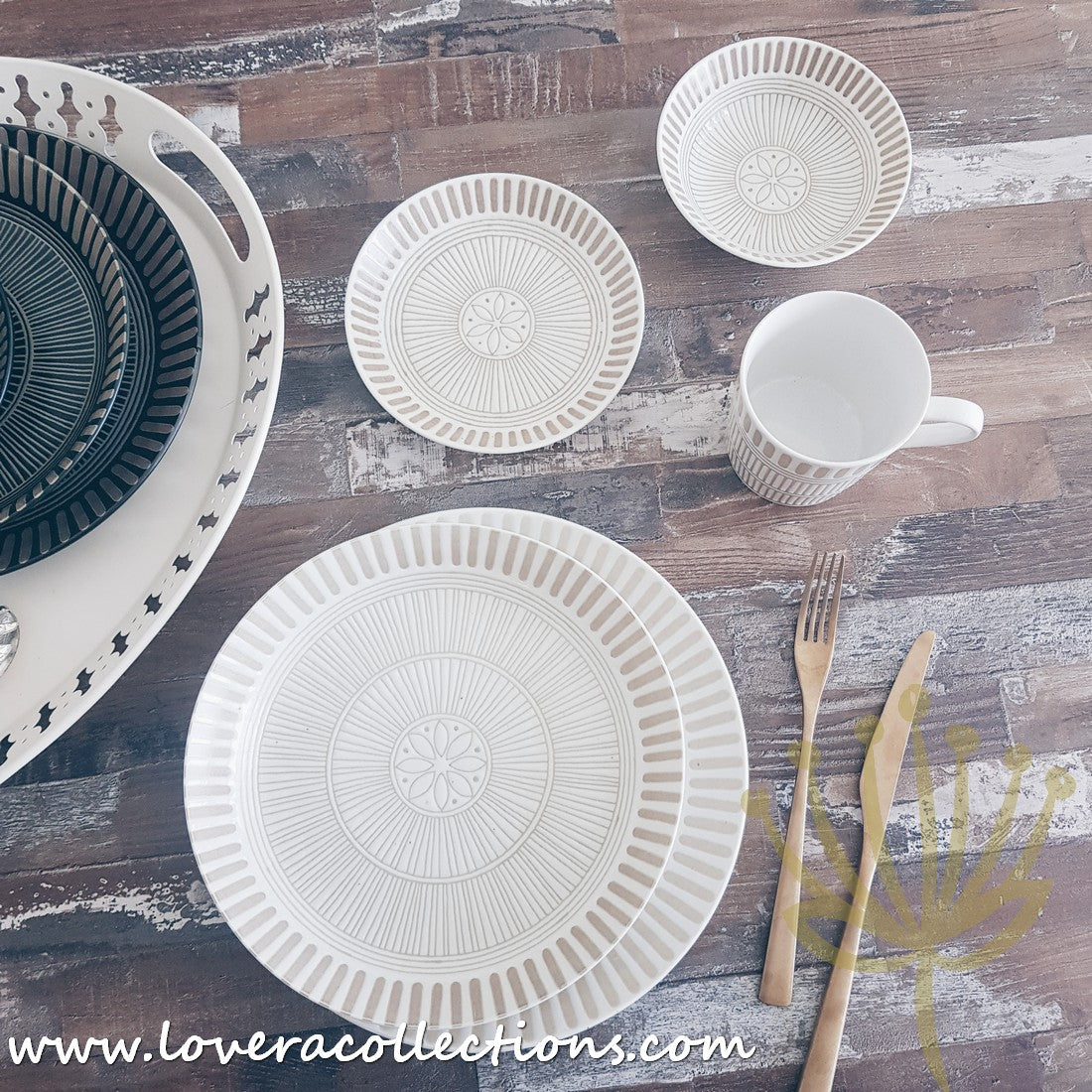 Bloom Japan Sausalito Dinnerware Set - Premium Porcelain Plates, Bowls & Cups - Elegant Japanese Style Tableware for Dining, Entertaining & Home Decor (50% Off Sale)