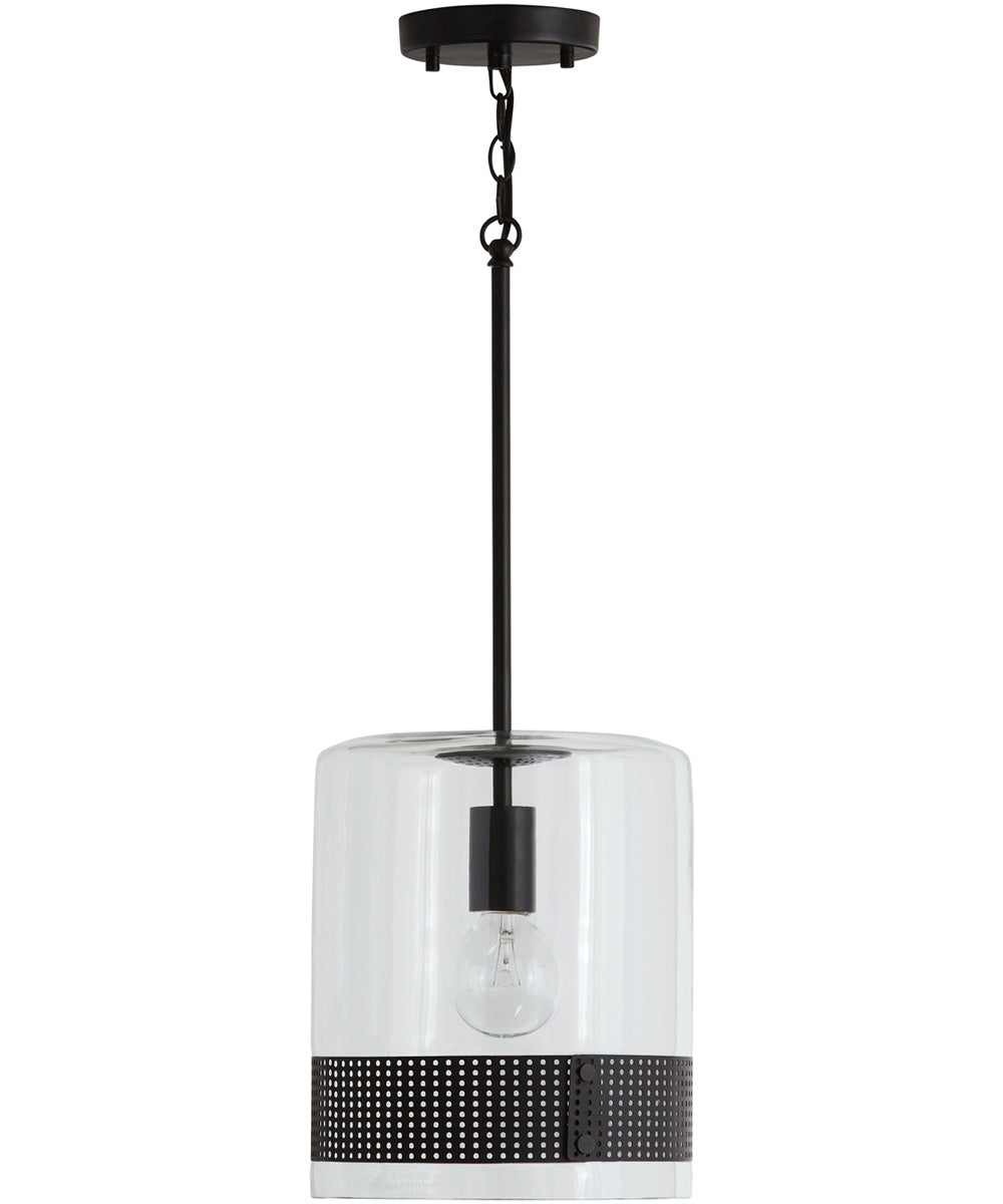 Matte Black Single Light Pendant with Clear Glass Shade - Perfect for Kitchen Island, Dining Room, or Entryway Lighting