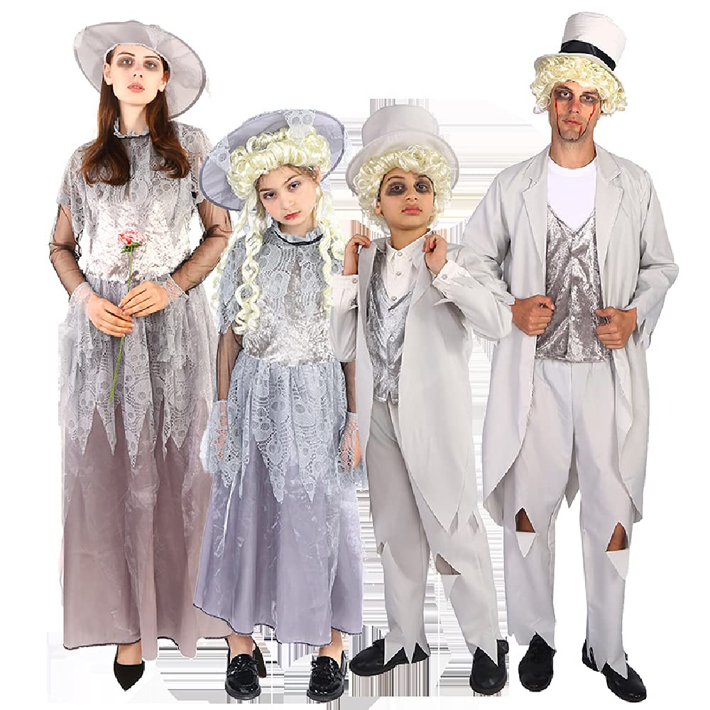 Quenny Halloween Ghost Costumes for Adults & Kids - Movie-Inspired Ghost Family Costume Set - Perfect for Halloween Parties, Trick or Treating & Themed Events