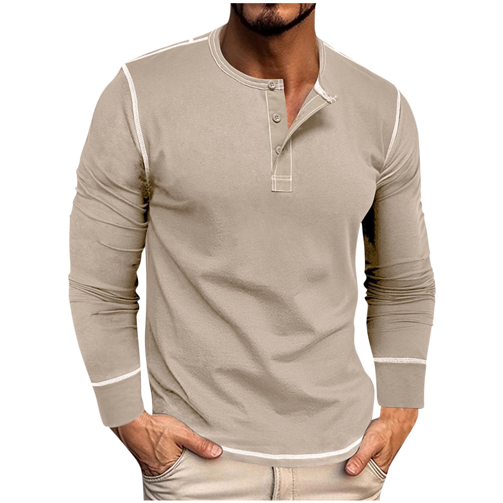 Men's Long Sleeve Henley Shirts - Quarter Button Pullover Casual Thermal Tops for Workout, Outdoor & Everyday Wear | Stylish Comfortable Shirt for Men