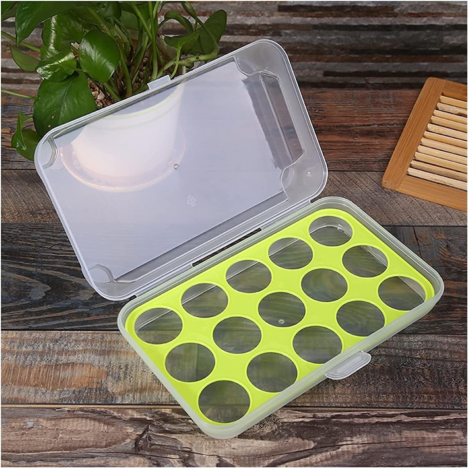 EARTHCONE Reusable Egg Storage Container - 15 Egg Capacity Refrigerator Organizer, Single Layer Egg Tray for Kitchen & Fridge - Perfect for Farm Fresh Eggs, Camping & Meal Prep (1 Pack)