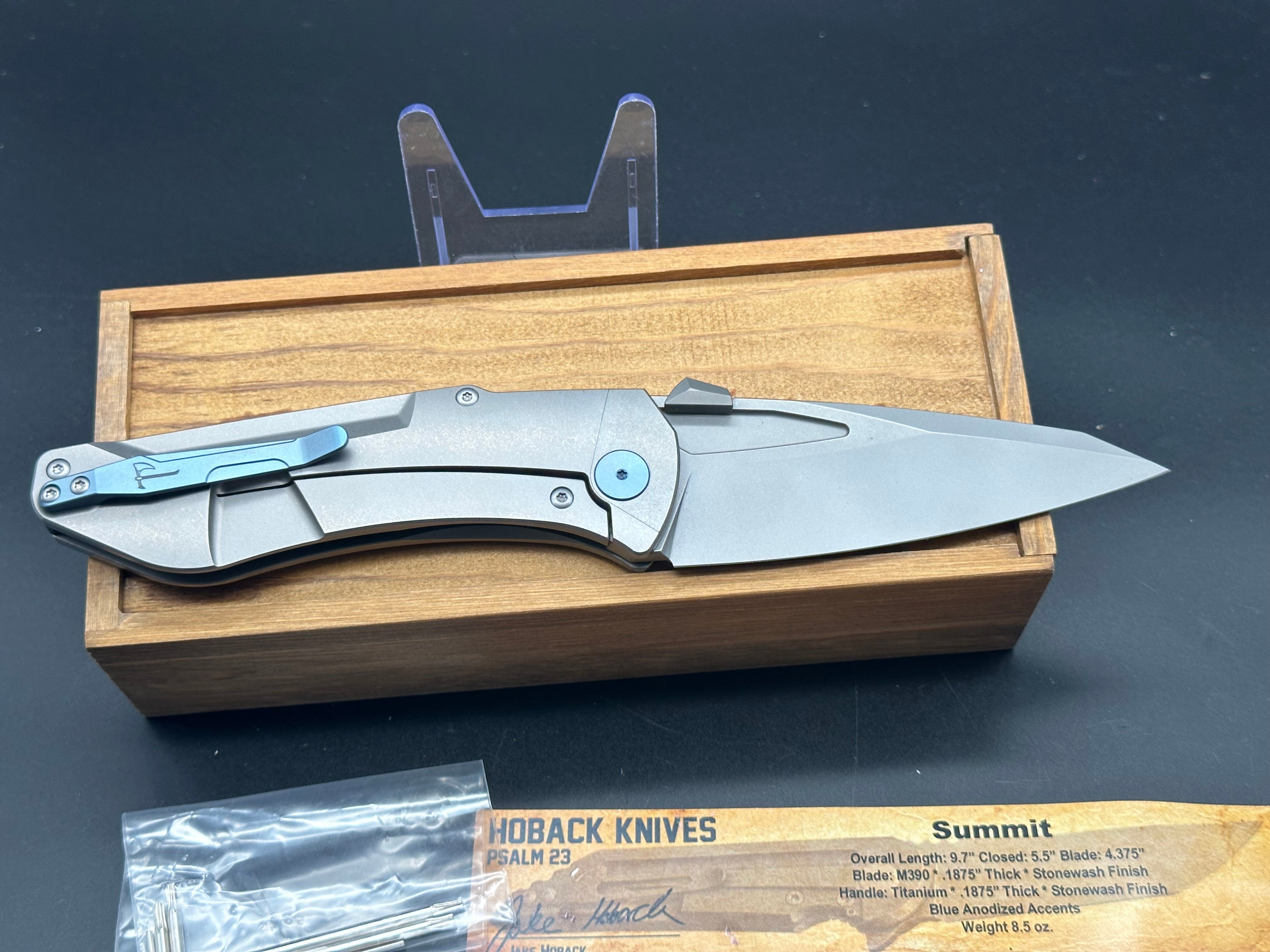 Hoback Summit Folding Knife with Blue Accents - Premium EDC Pocket Knife for Camping, Hiking & Outdoor Adventures