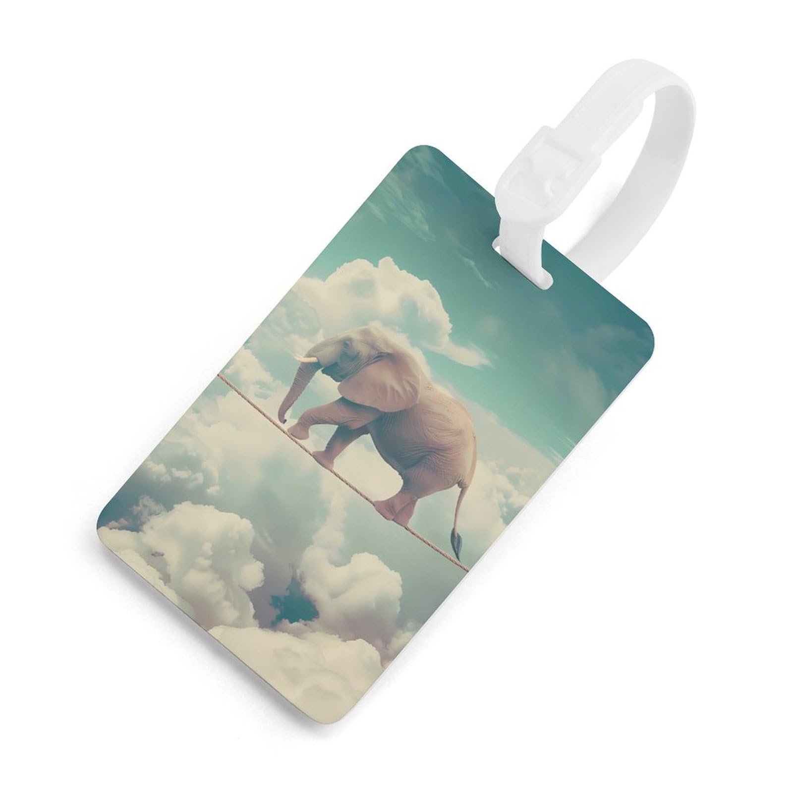 TPU Elephant Walking on Rope Luggage Tags - Durable Suitcase ID Labels for Travel Bags (Men & Women) - Perfect for Vacation, Business Trips & Airport Identification