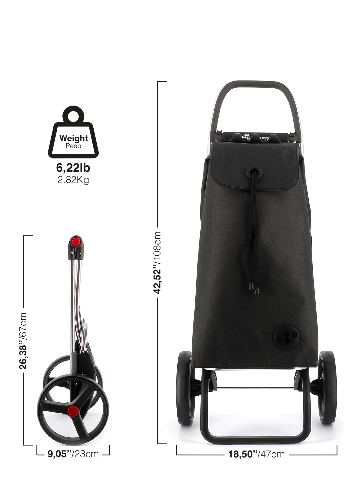 Foldable Grocery Cart with Wheels - Durable & Portable for Shopping