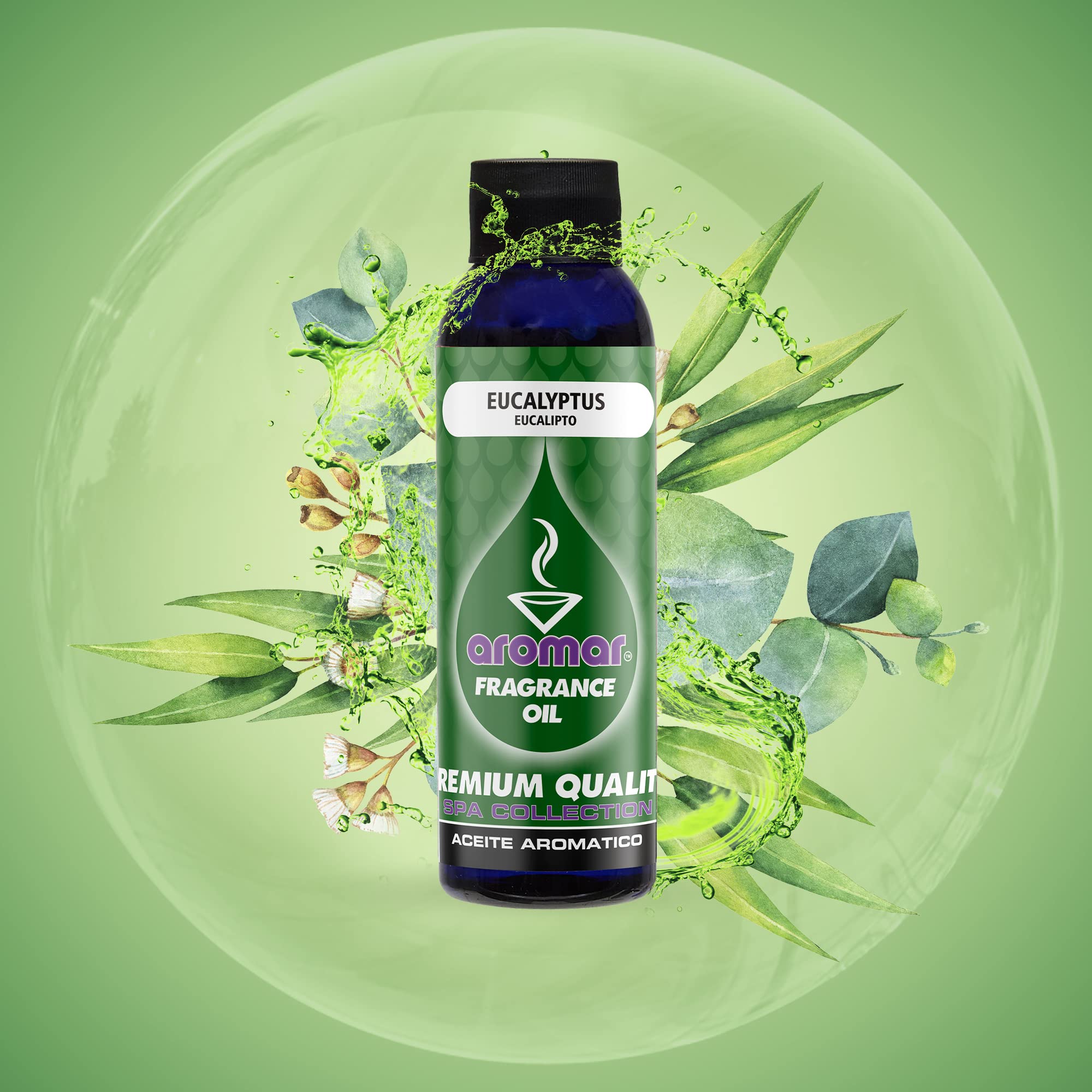 Aromar 4 oz Eucalyptus Essential Oil for Aromatherapy, Pure Natural Scented Oil - Relaxation, Stress Relief & Home Diffuser Use