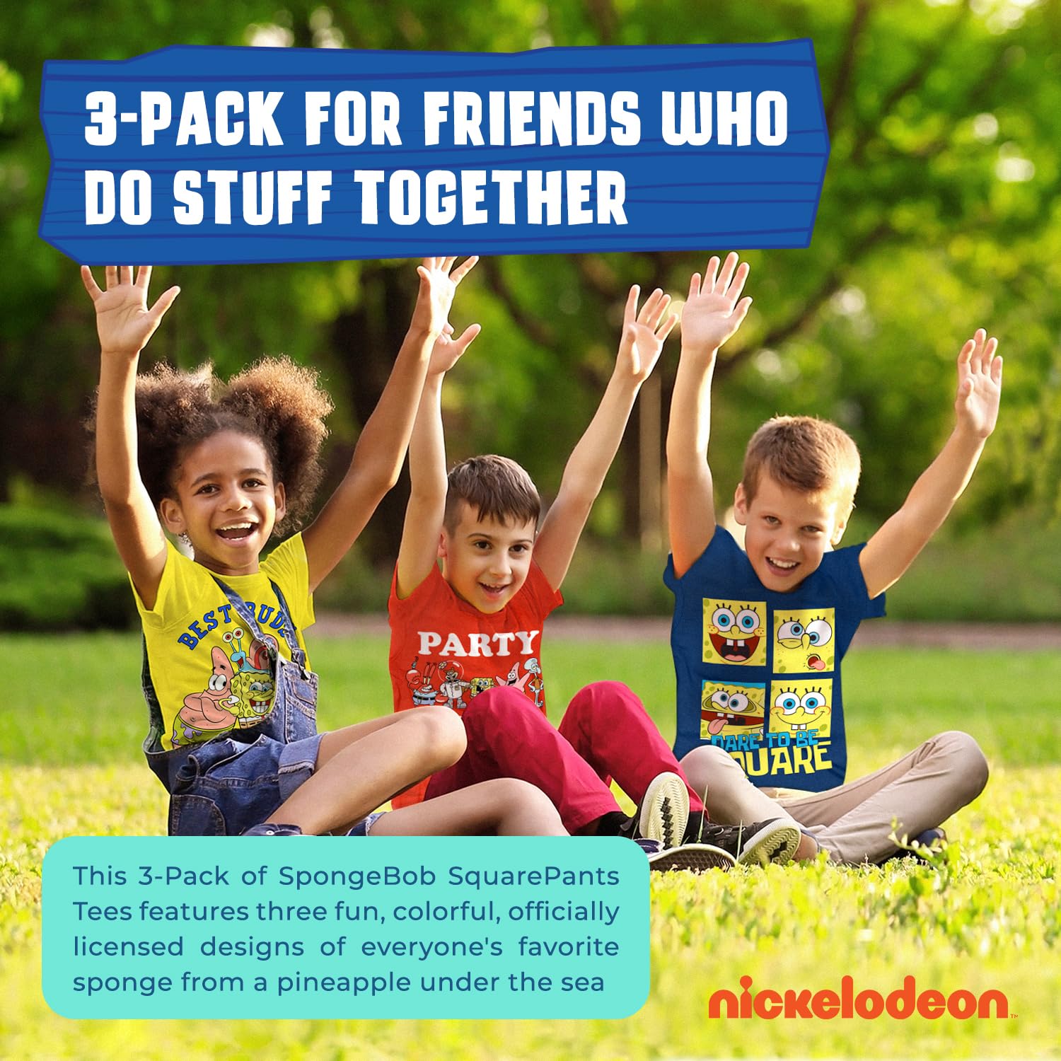 SpongeBob SquarePants Graphic T-Shirt Set - Patrick Star, Squidward, Plankton & Gary Character Outfits for Toddlers & Kids | Birthday Gift, Cartoon Costume Party, Casual Wear