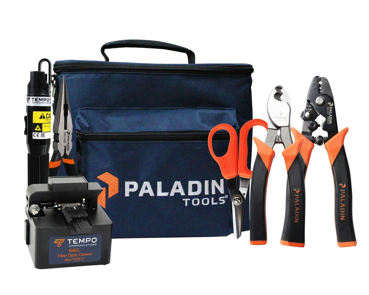 Paladin Tools FTK-T Professional Fiber Optic Tool Kit - Premium Fiber Cable Cutter, Stripper & Termination Tools for Fast Network Installations - Perfect for Data Centers, Telecom & Home Networking Projects