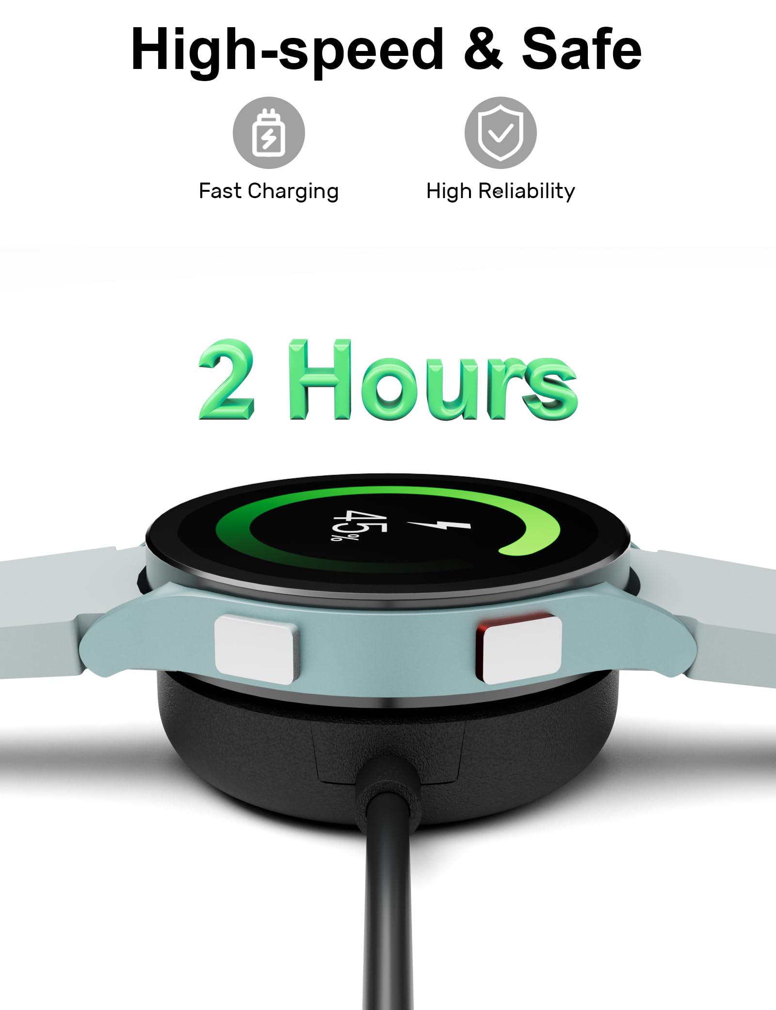 Samsung Galaxy Watch Charger Cable - 3.3Ft Fast Charging Dock Stand Compatible with Galaxy Watch 5 Pro/5/4/4 Classic/3/Active 2/1 - Smart Watch Replacement Charger for Home, Office & Travel Use