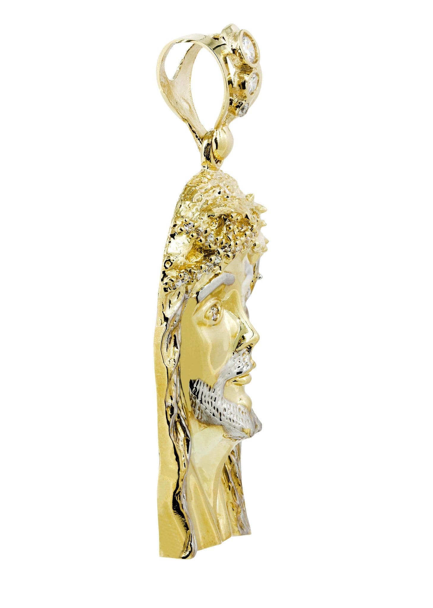 10K Gold Jesus Pendant Necklace - 37.9 Grams Religious Jewelry for Men & Women - Perfect for Baptism, Confirmation & Faith Gifts