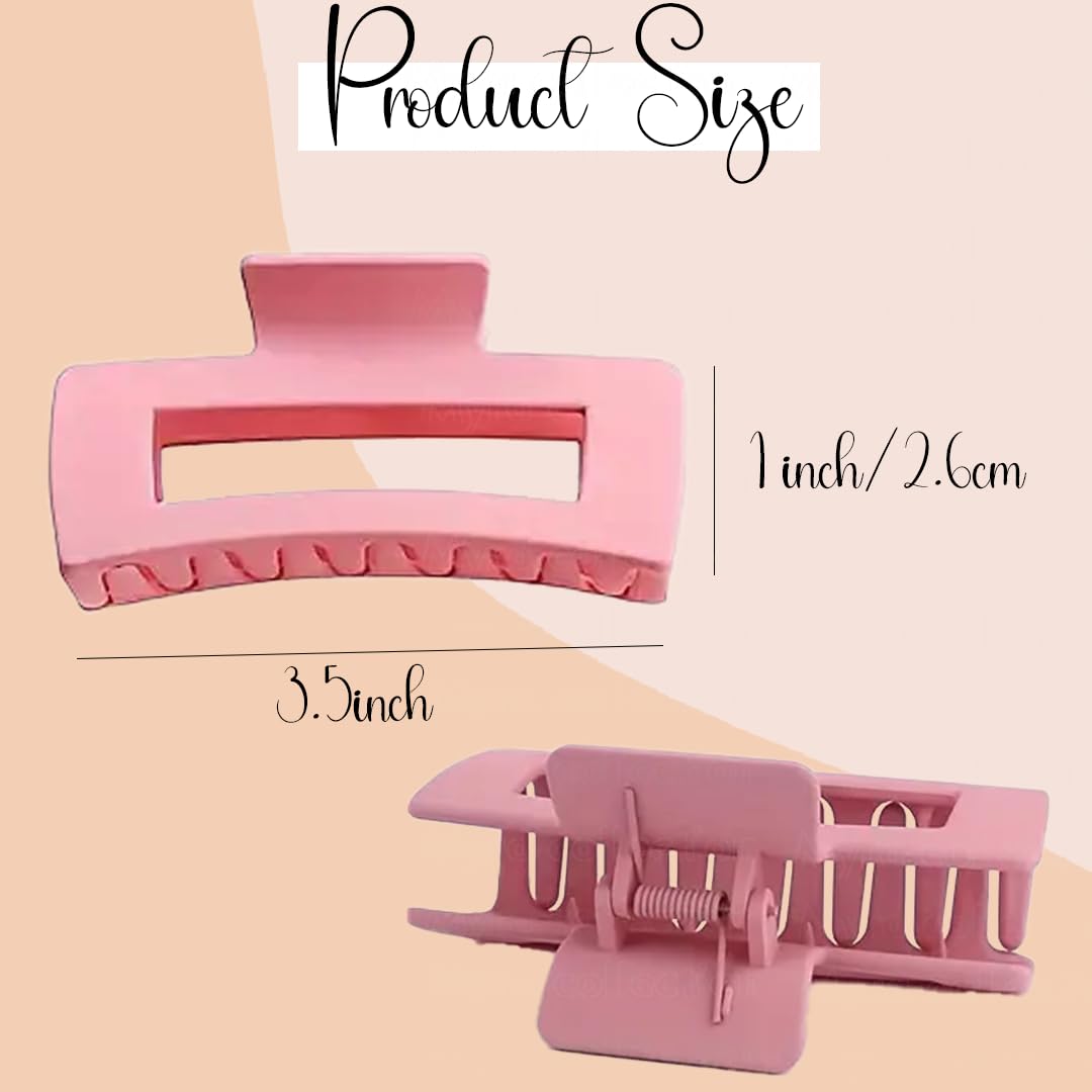 Myra Collection 4-Piece Matte Hair Claw Set - Square Shark Clips for Long Hair (Perfect for Updos, Ponytails & Everyday Styling)