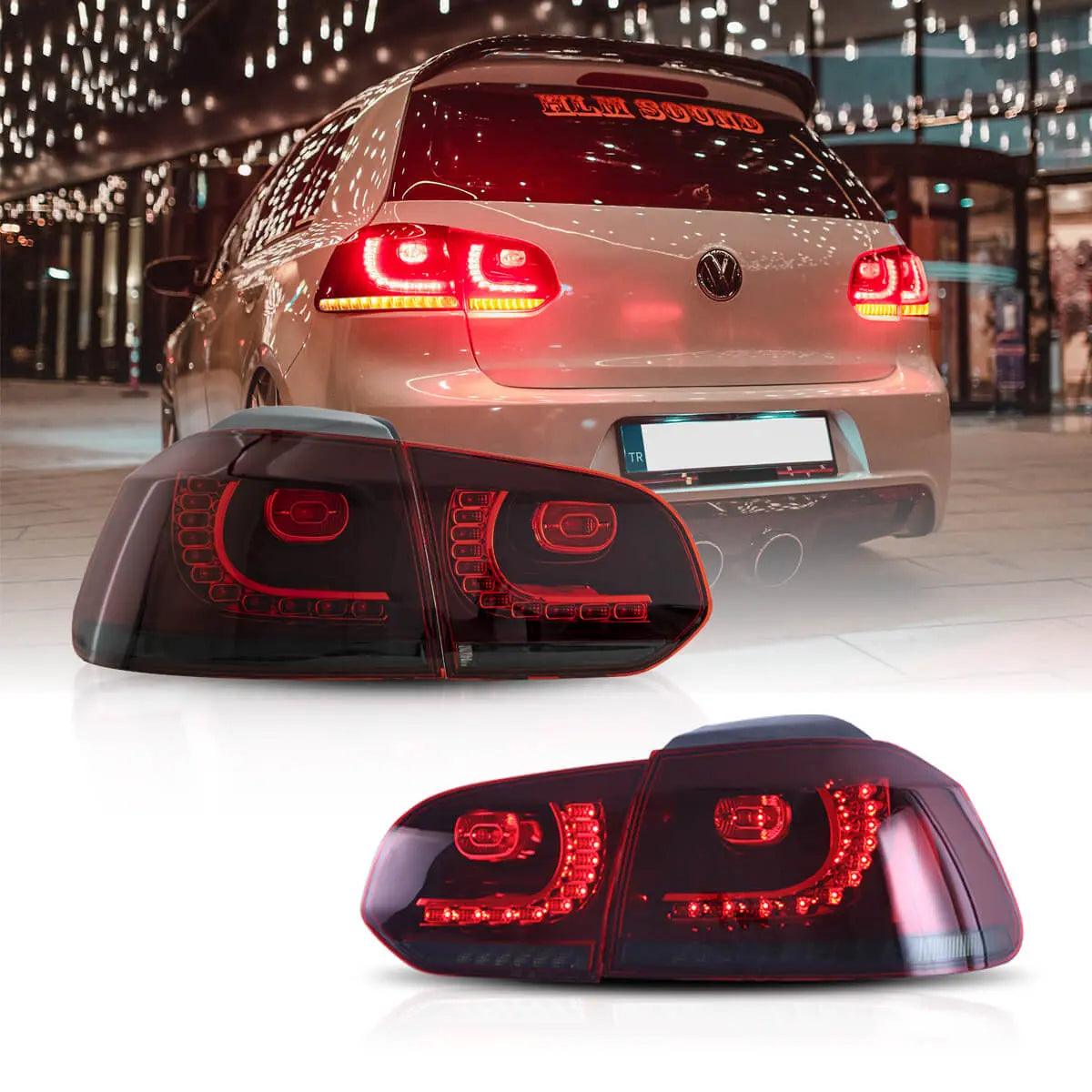 LED Tail Light Assembly with Amber Sequential Turn Signal for 2008-2014 VW Golf 6th Gen Mk6 Hatchback - Upgrade Your Car's Style & Safety for Night Driving & Daily Commute