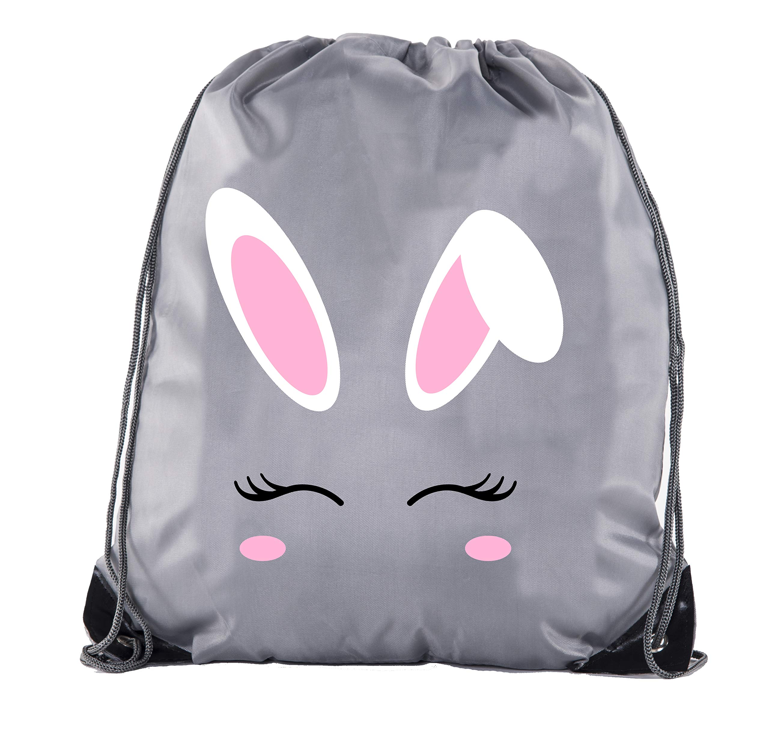 Easter Basket Bags with Bunny Face - Bulk Drawstring Backpacks for Easter Party Favors & Goody Bags | Perfect for Easter Egg Hunts, Classroom Treats & Spring Celebrations
