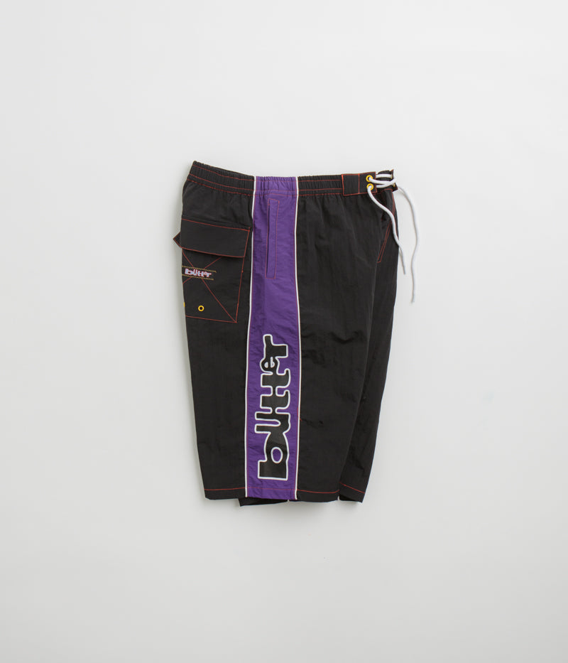 Butter Goods Warped Board Shorts for Men - Black Swim Trunks for Surfing, Swimming & Beach Vacation