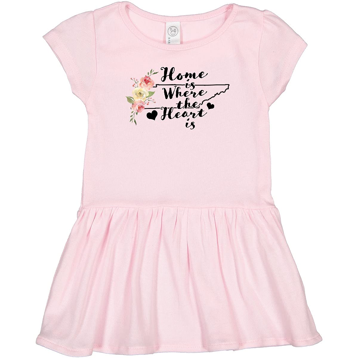 Inktastic Tennessee Home is Where The Heart is Watercolor Print Toddler Dress - Cute Outfit for Girls, Playdates & Family Photos