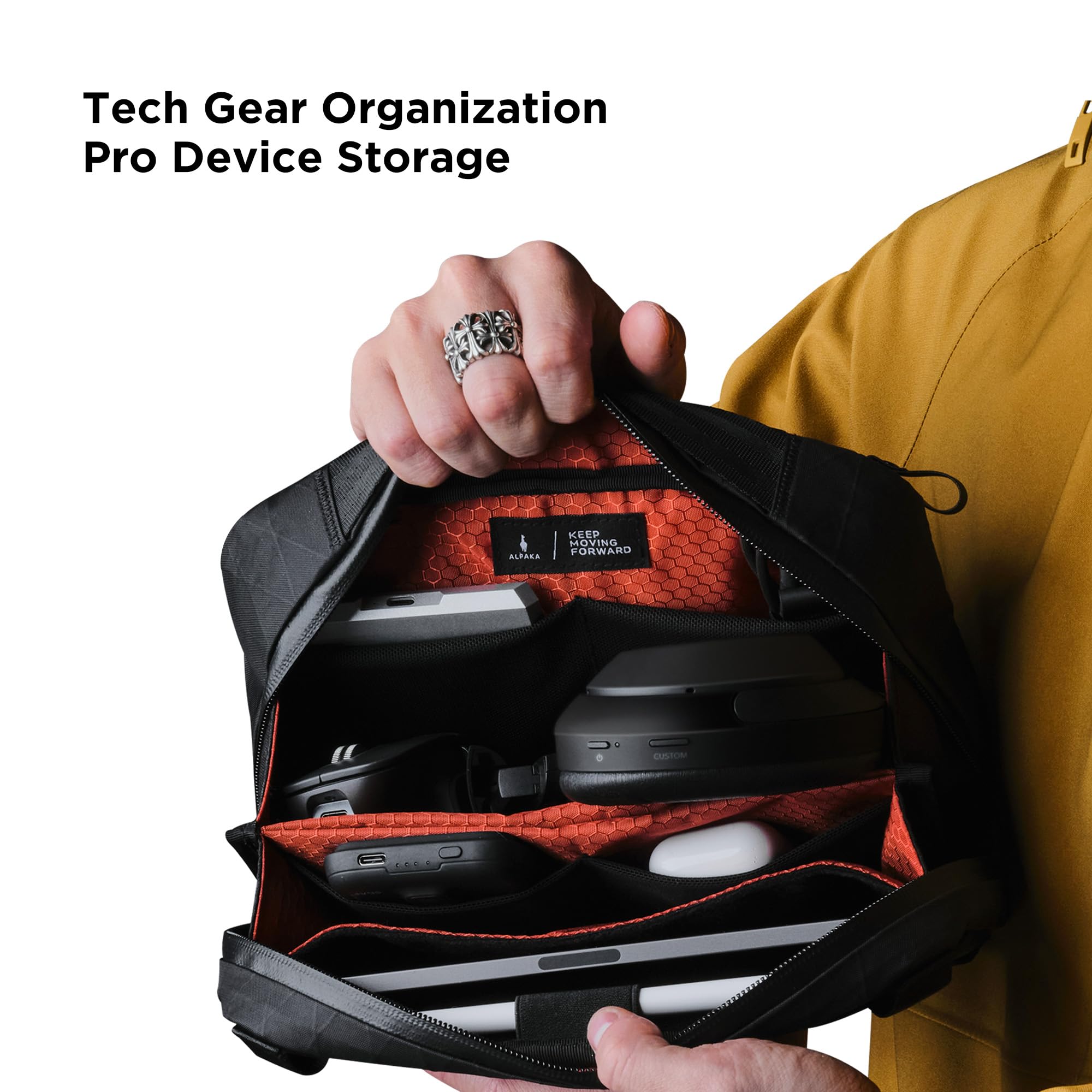 ALPAKA Elements Tech Case Max X-Pac VX21 - Waterproof Sling Bag with Adjustable Detachable Strap, Lockable YKK Zippers for iPad Mini 6, Electronics & EDC | Durable Weatherproof Fabric | Perfect for Travel, Commuting & Outdoor Adventures