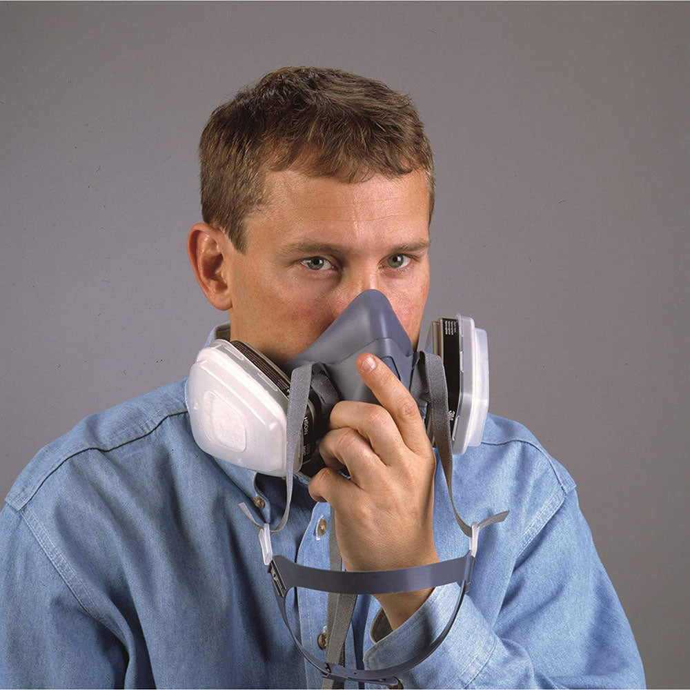 3M 37082 7502 Medium Half Facepiece Respirator - Reusable Safety Mask for Painting, Woodworking & Construction Work - NIOSH Approved for Dust & Chemical Protection