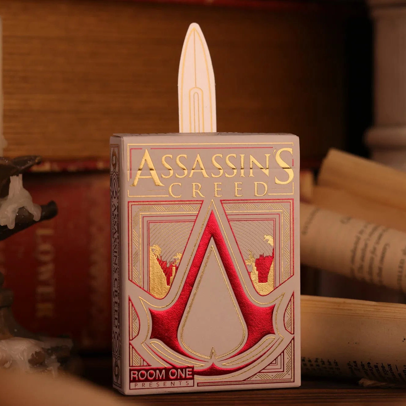 Assassin's Creed White Hidden Blade Legacy Playing Cards - Premium Collectible Deck for Game Fans, Card Games & Gift Giving