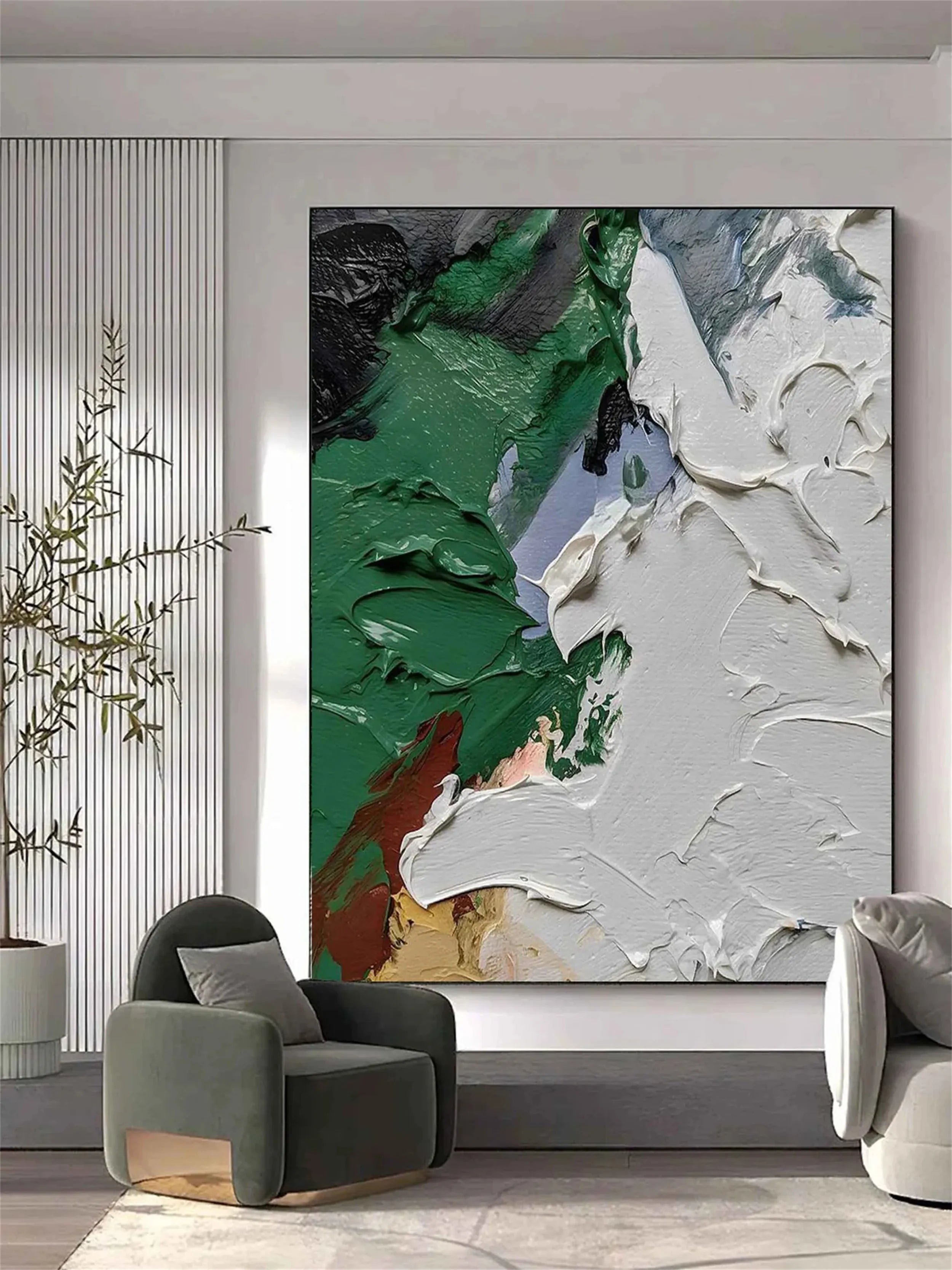 Blue & Green Abstract Wall Art Print #BG064 - Modern Home Decor for Living Room, Bedroom & Office