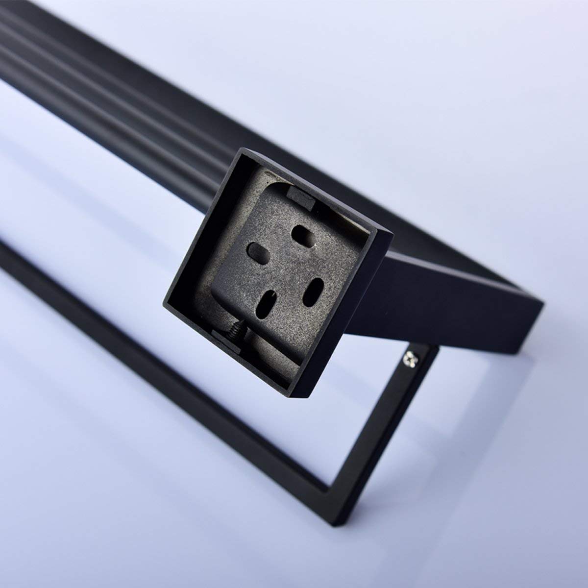 Black Non-Perforated Wall Mounted Towel Rack - Bathroom Hardware for Hanging Bath Towels & Hand Towels - Perfect for Small Spaces & Modern Bathroom Decor