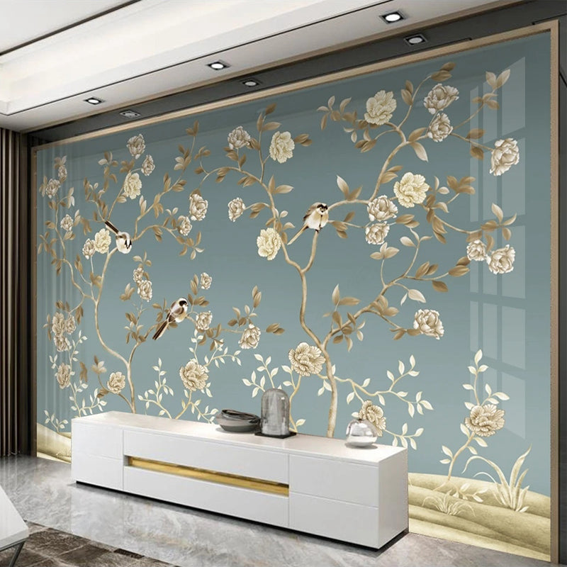 Beautiful Sparrow Floral Wallpaper - Elegant Peel and Stick Designs for Bedroom, Living Room & Nursery Decor | Waterproof Removable Wallpaper for Home Renovation