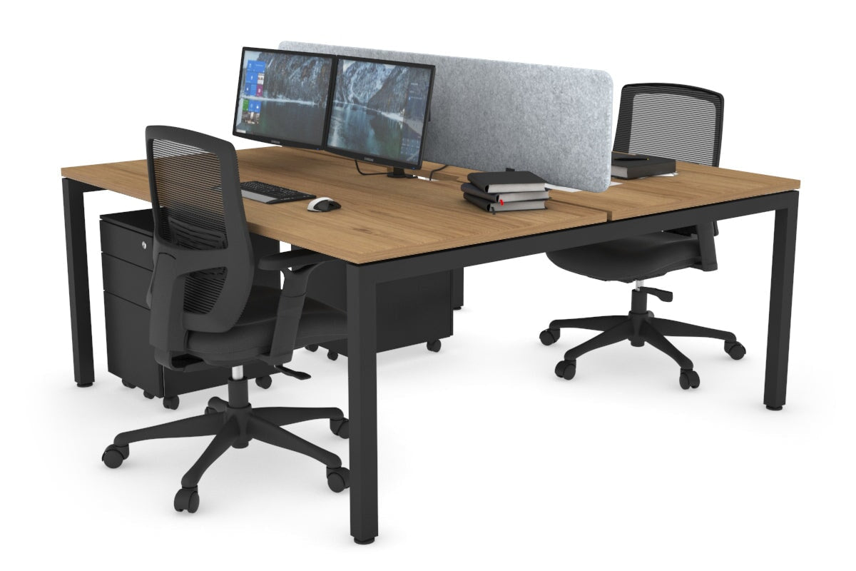 Quadro Square Legs 2 Person Office Workstation Desk - 1200L x 800W with Cable Management Scallop - Perfect for Shared Workspaces & Home Offices