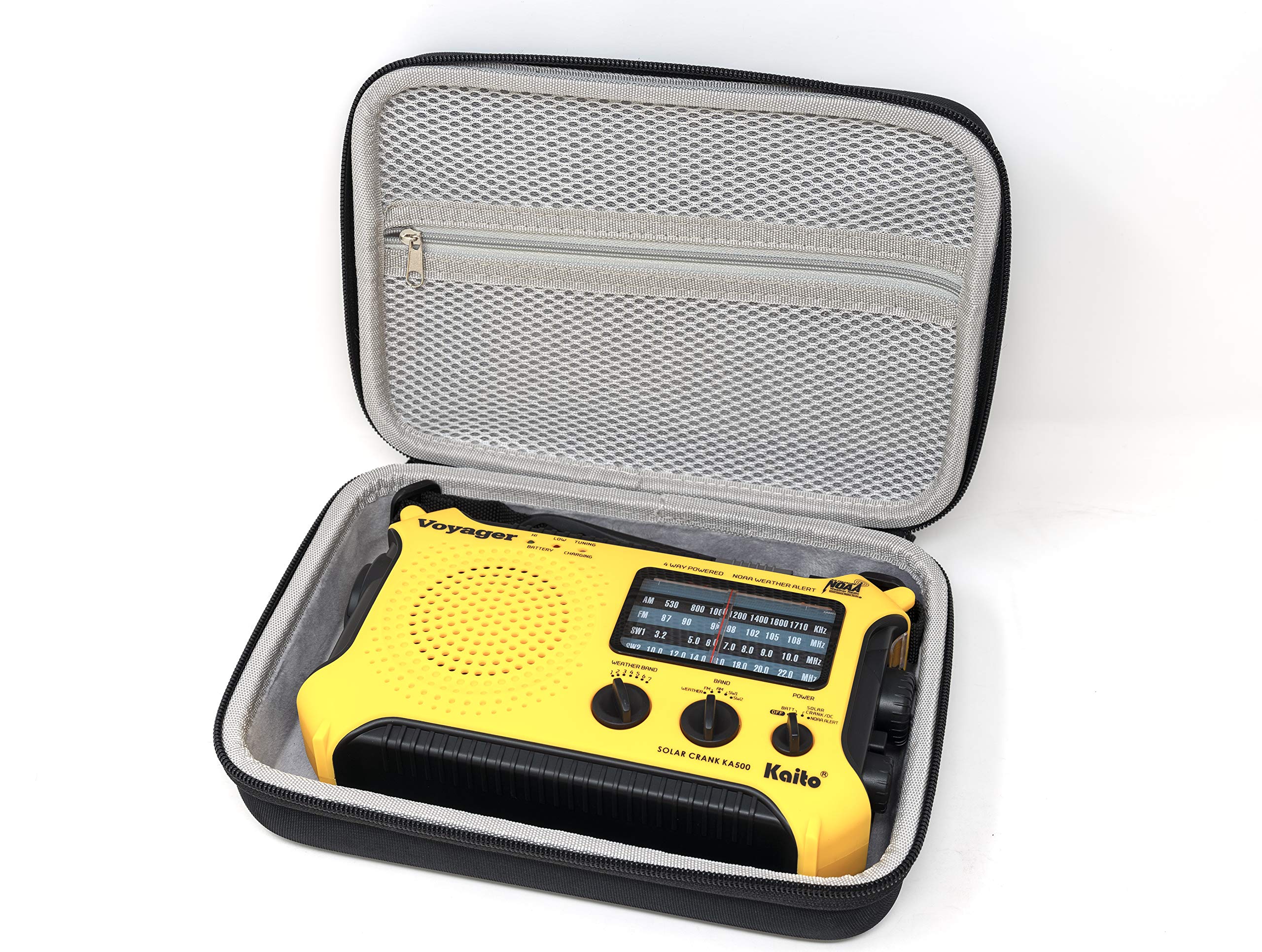 Kaito RC500 EVA Hard Shell Protective Case with Double Zipper & Carry Handle for Voyager KA500 Emergency Radio - Perfect for Outdoor Adventures, Camping, Hiking and Disaster Preparedness