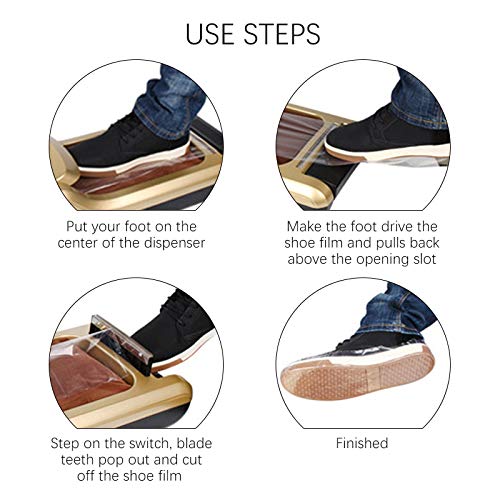 Automatic Shoe Cover Dispenser Machine with 600pcs Disposable Plastic Shoe Covers - Rose Gold for Home, Office, Hotel Use | Perfect for Hospitals, Clinics & Clean Rooms