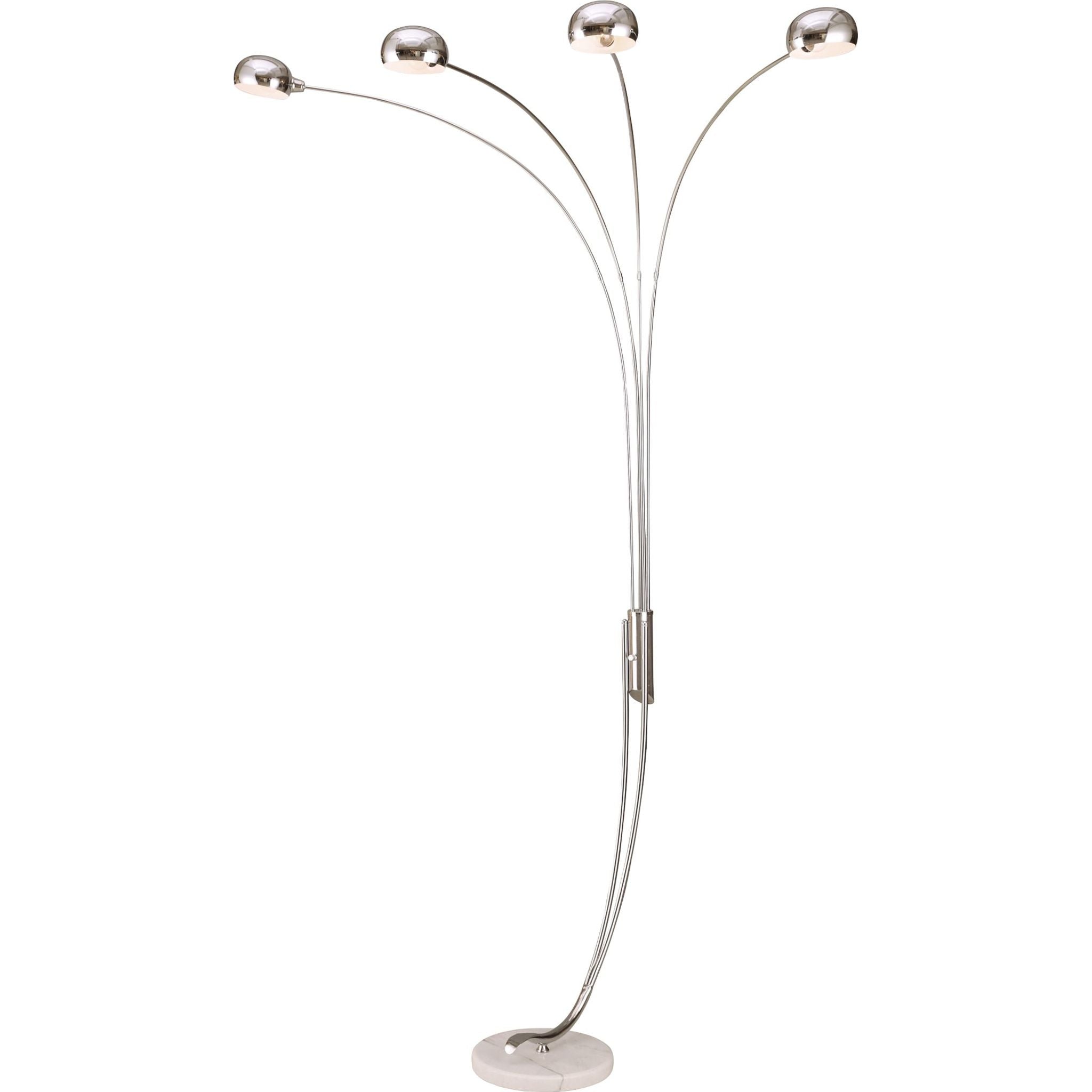 Arcus Modern Silver Floor Lamp - 88 Inch Tall Adjustable Standing Light for Living Room, Bedroom & Office - Bright LED Reading Light with Dimmable Touch Control