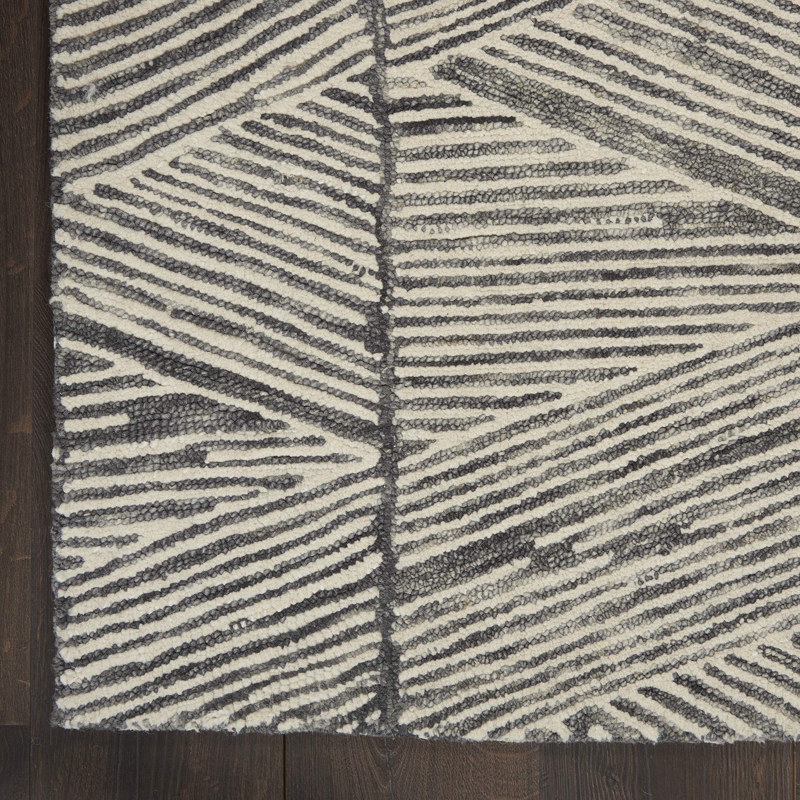 Nourison Vail Abstract Grey/White 5'3