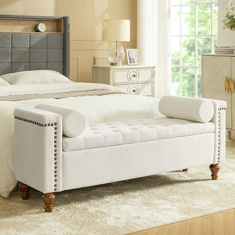 Rosana Storage Bench with Waterproof Fabric - Stylish Entryway Seating & Shoe Storage Organizer - Perfect for Living Room, Bedroom, or Mudroom Organization