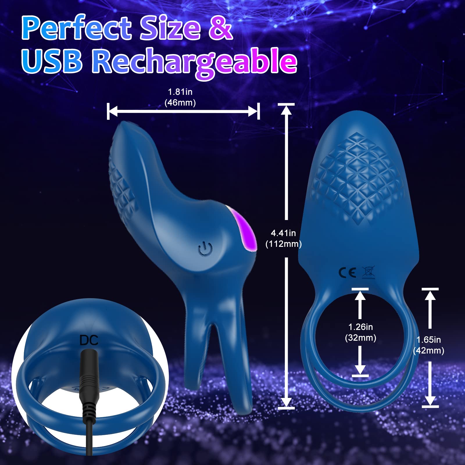 Premium Silicone Vibrating Cock Ring for Couples - 9 Powerful Vibration Modes, APP & Remote Control for Enhanced Penis and Clitoris Stimulation - Perfect for Romantic Evenings and Spicing Up Your Intimate Life