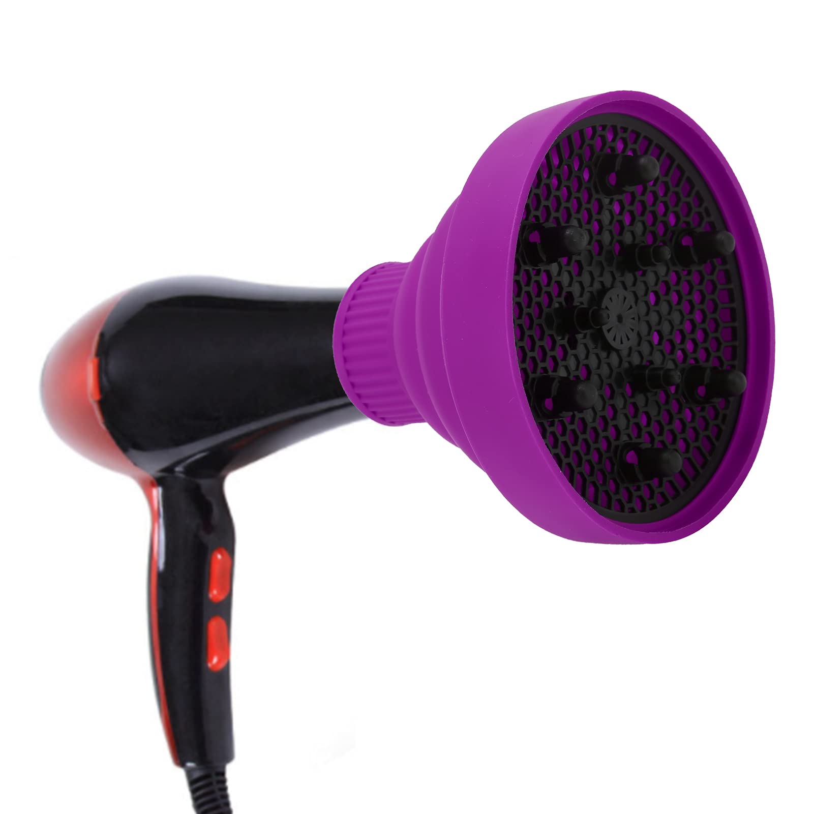 Universal Hair Diffuser Attachment for Curly & Wavy Hair - Portable Travel Folding Blow Dryer Diffuser Nozzle | Perfect for Home, Salon & On-the-Go Styling