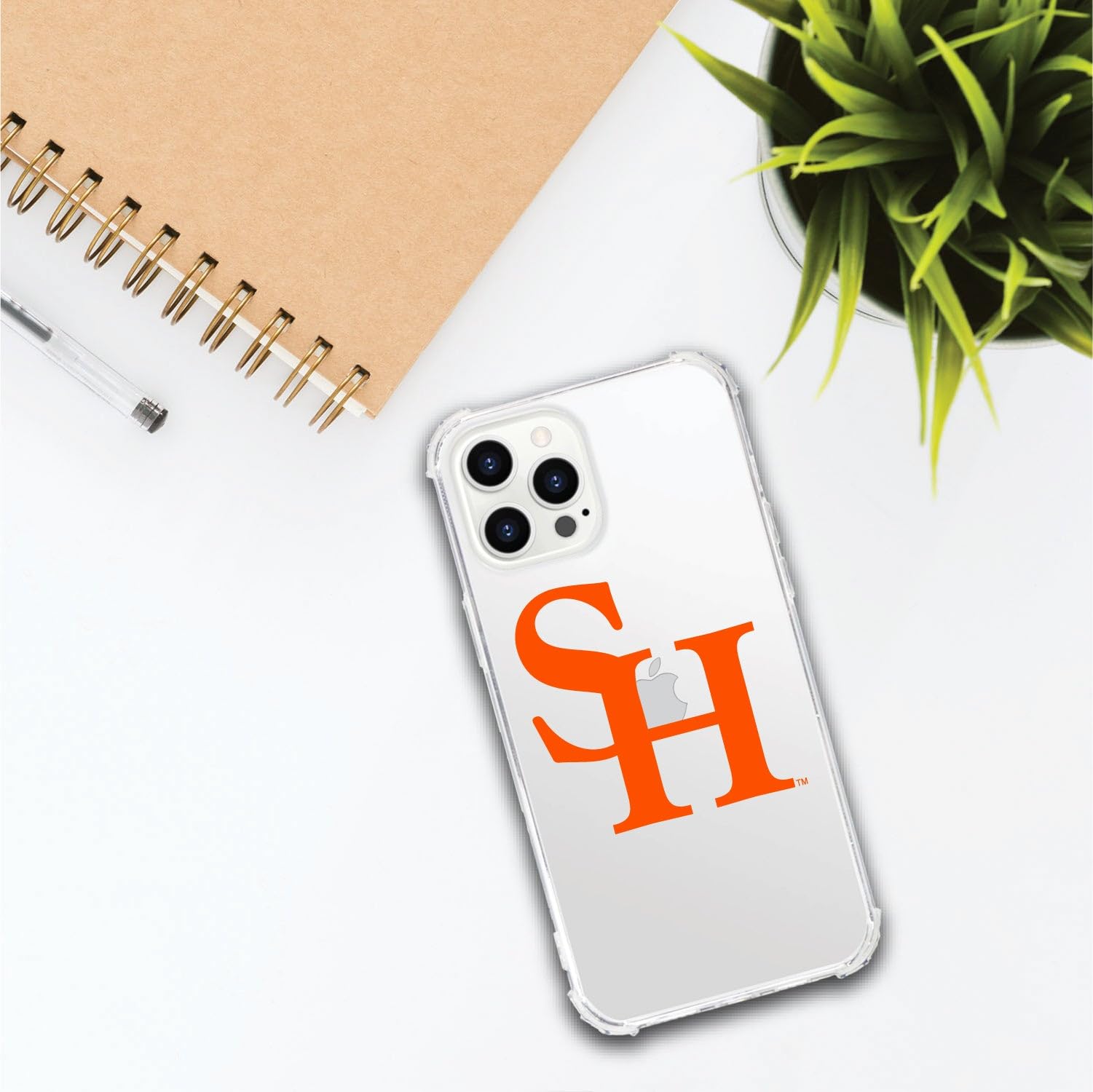 OTM Essentials Durable Phone Case for iPhone 13 - Shockproof Tough Edge Protection - Sam Houston State University Themed - Classic White Design - Perfect for College Students & Alumni