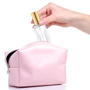 6-Pack 8ml Square Transparent Refillable Glass Spray Bottles with Gold Pump & Cap - Perfect for Toner, Perfume, Attar, Lotion, Moisturizer & Essential Oils - Multi-Use Travel-Friendly Bottles for Skincare, Fragrance & DIY Beauty Products