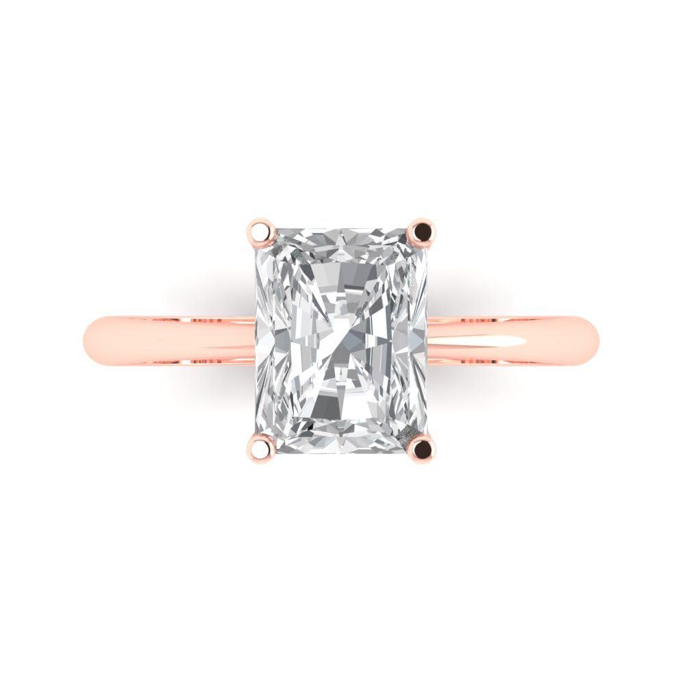 2.5ct Radiant Cut Moissanite Engagement Ring for Women - 18K Rose Gold Solitaire Wedding Band, Anniversary & Bridal Jewelry Gift - Perfect for Proposals, Vows & Special Occasions