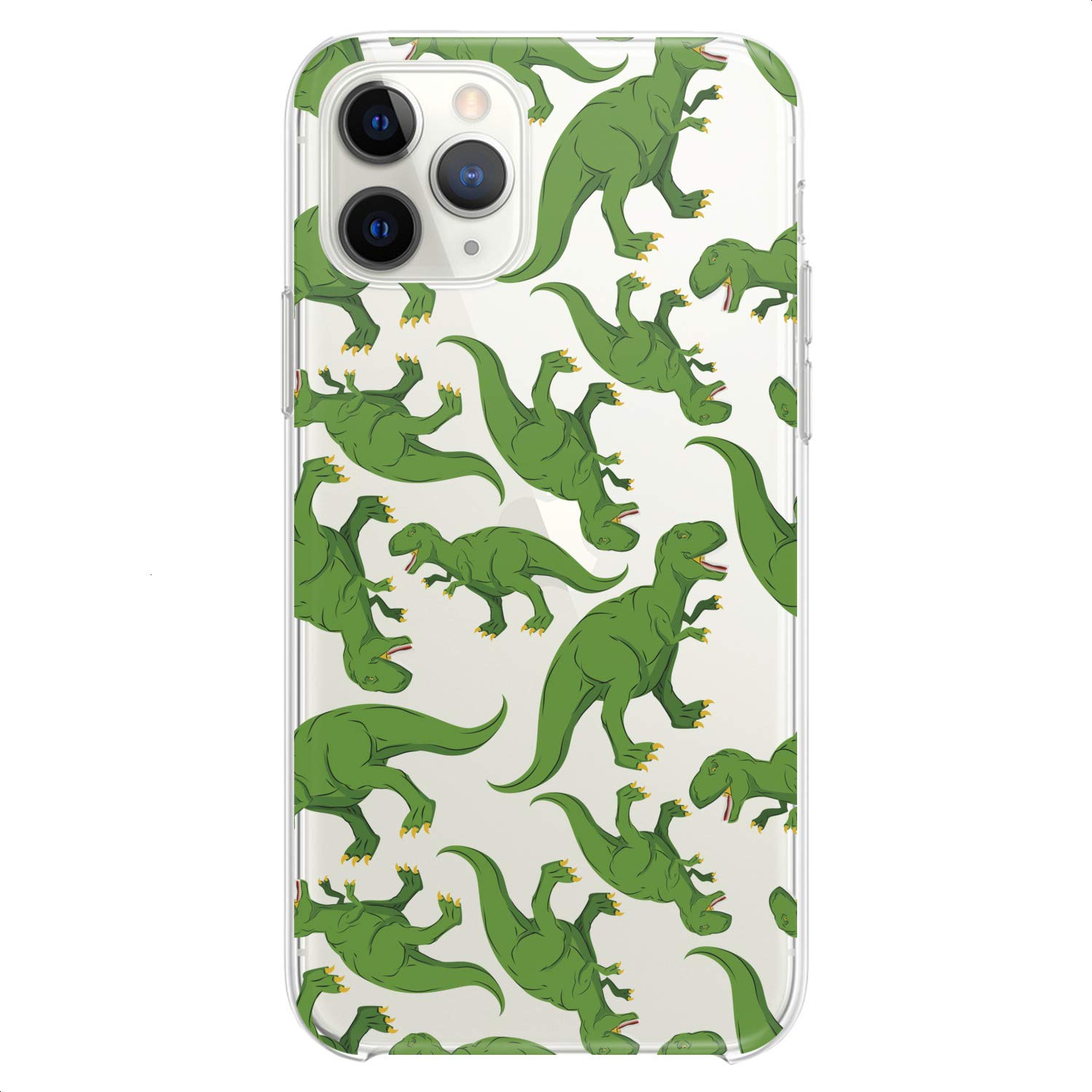 Premium TPU Phone Case for iPhone 16/15/14/13/12/11 Pro Max/Plus/Mini/XS/XR/X/8+/7/6/5/SE - Clear Dinosaur Cartoon Design, Flexible Silicone Slim Protective Cover | Perfect for Teens, Kids & Jurassic Park Fans - School, Office & Everyday Use
