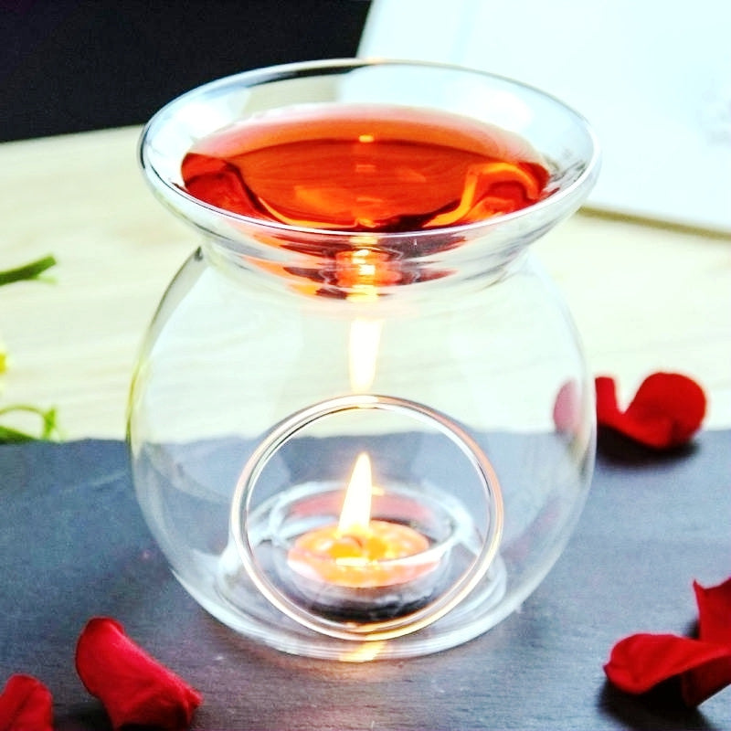 10-Pack Bulk Buy Perfume Scented Essential Oil Tealight Candle Burner Glass Lamp - 14cm Aromatherapy Spa Relaxation - Perfect for Home, Yoga Studio & Bedroom Decor