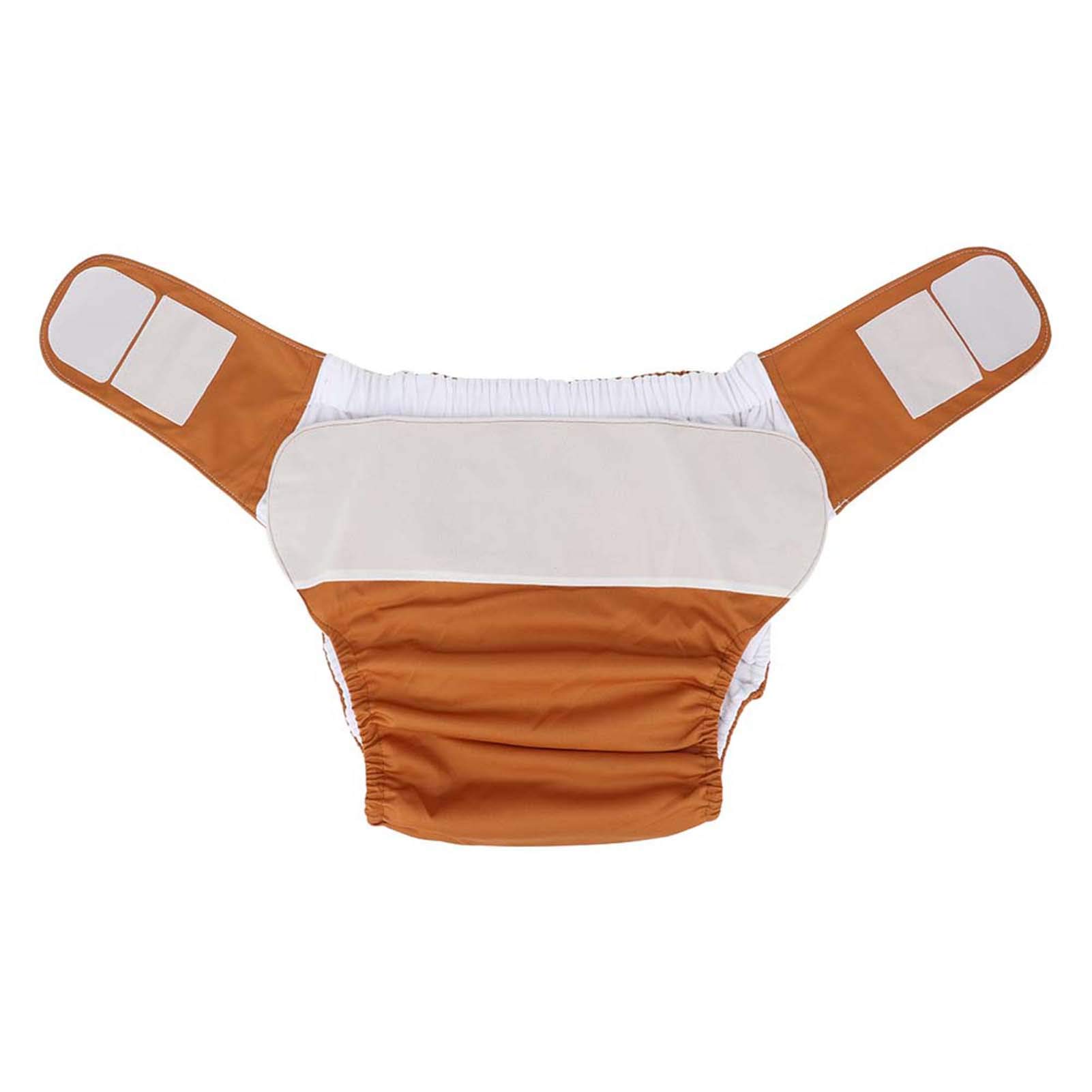 Waterproof Washable Reusable Adult Cloth Diapers for Elderly & Incontinence - Comfortable Pocket Nappies in Coffee Color | Ideal for Swimming, Travel & Nighttime Use