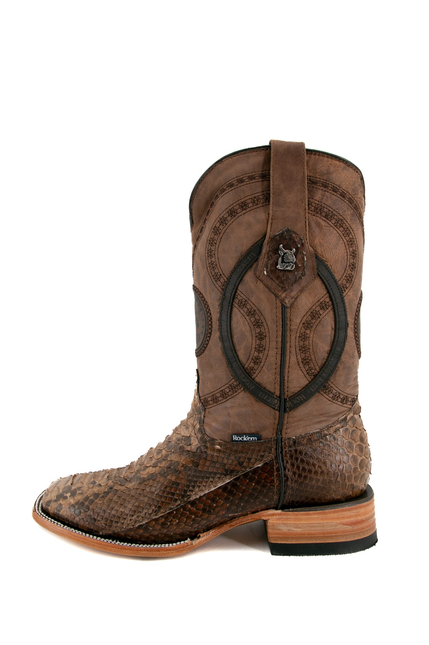 Exotic Python Square Toe Cowboy Boots for Men & Women - Western Style Fashion Boots for Rodeo, Country Music Festivals & Night Out