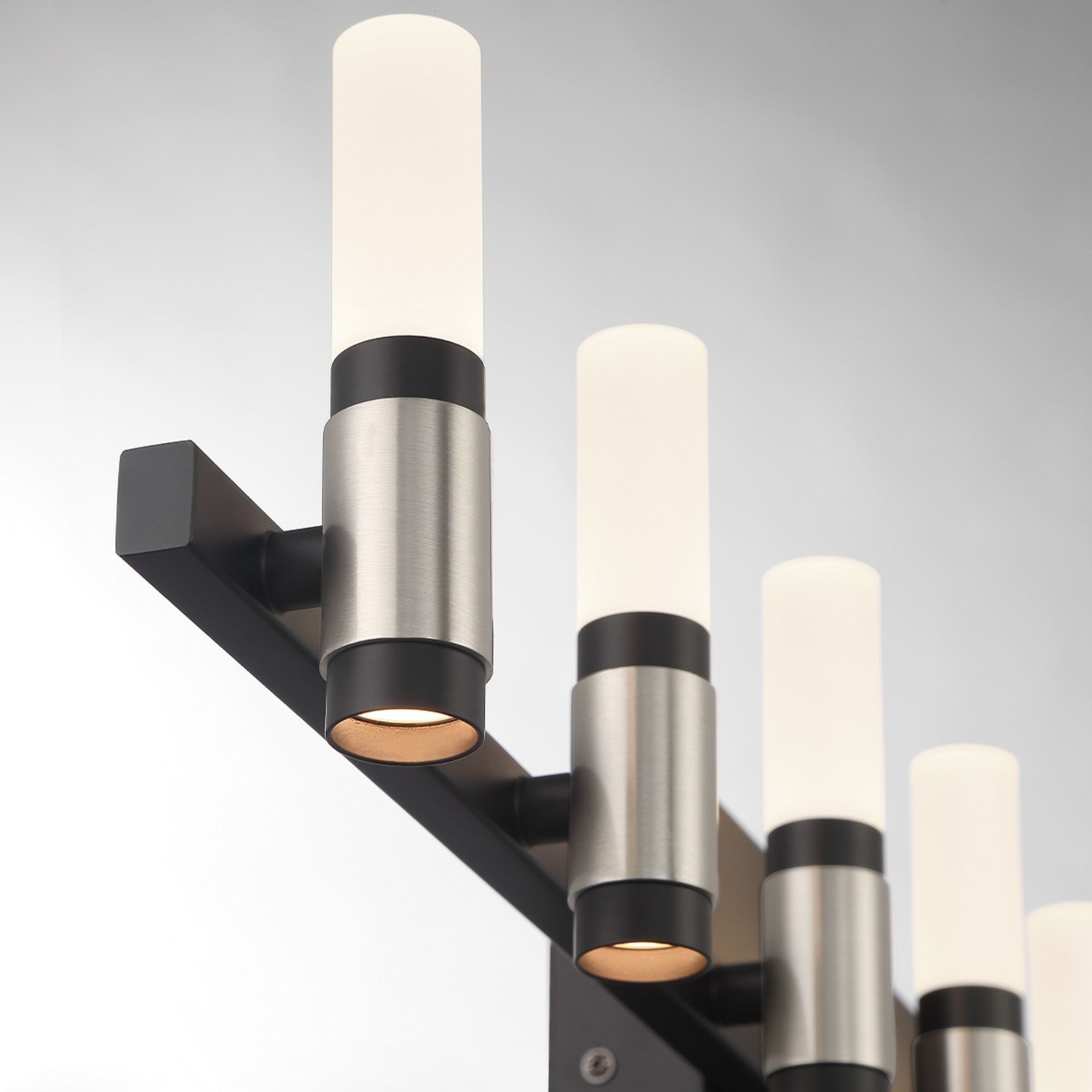 Albany 7-Light 32 LED Vanity Mirror with Silver & Black Finish - Perfect for Bathroom Makeup & Dressing Room Lighting