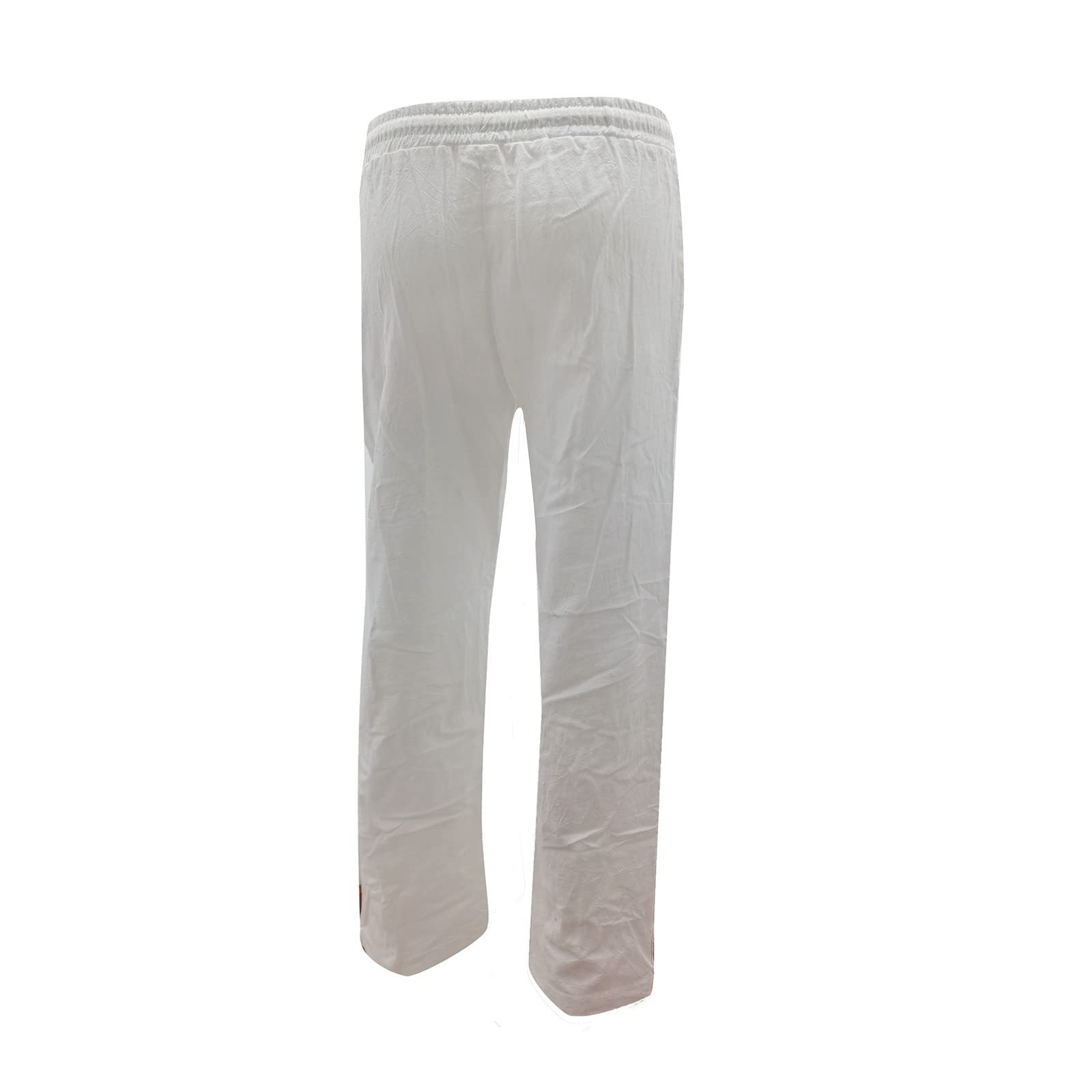 Women's Casual Linen Pants - Boho Summer Drawstring Elastic Waist Trousers for Lounge, Vacation & Beach Outfits | Comfortable Lightweight Travel Pants for Women