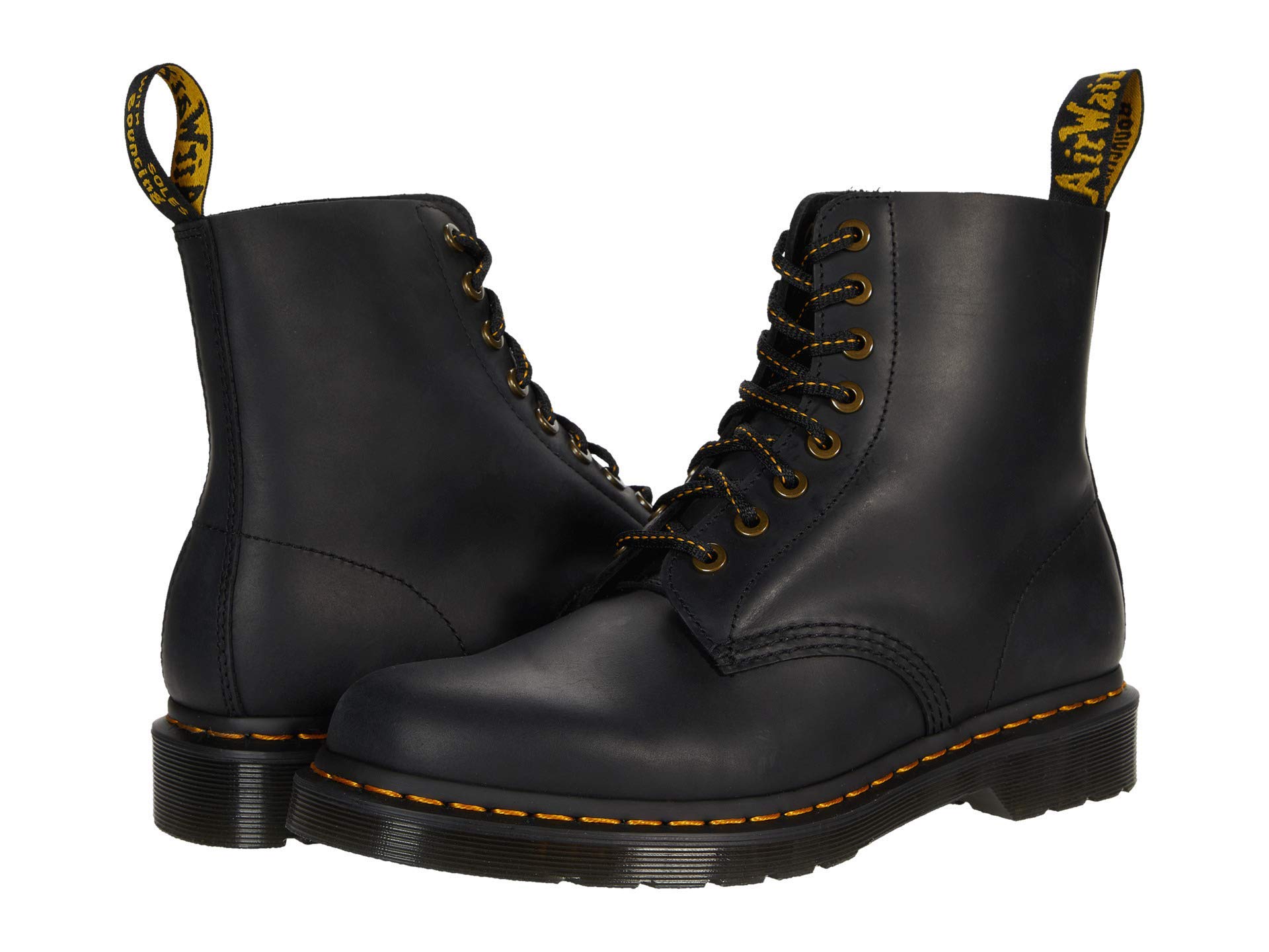 Dr. Martens Women's 1460 Pascal 8 Eye Boot - Classic Black Leather Ankle Boots for Women | Perfect for Punk, Grunge & Everyday Streetwear Fashion