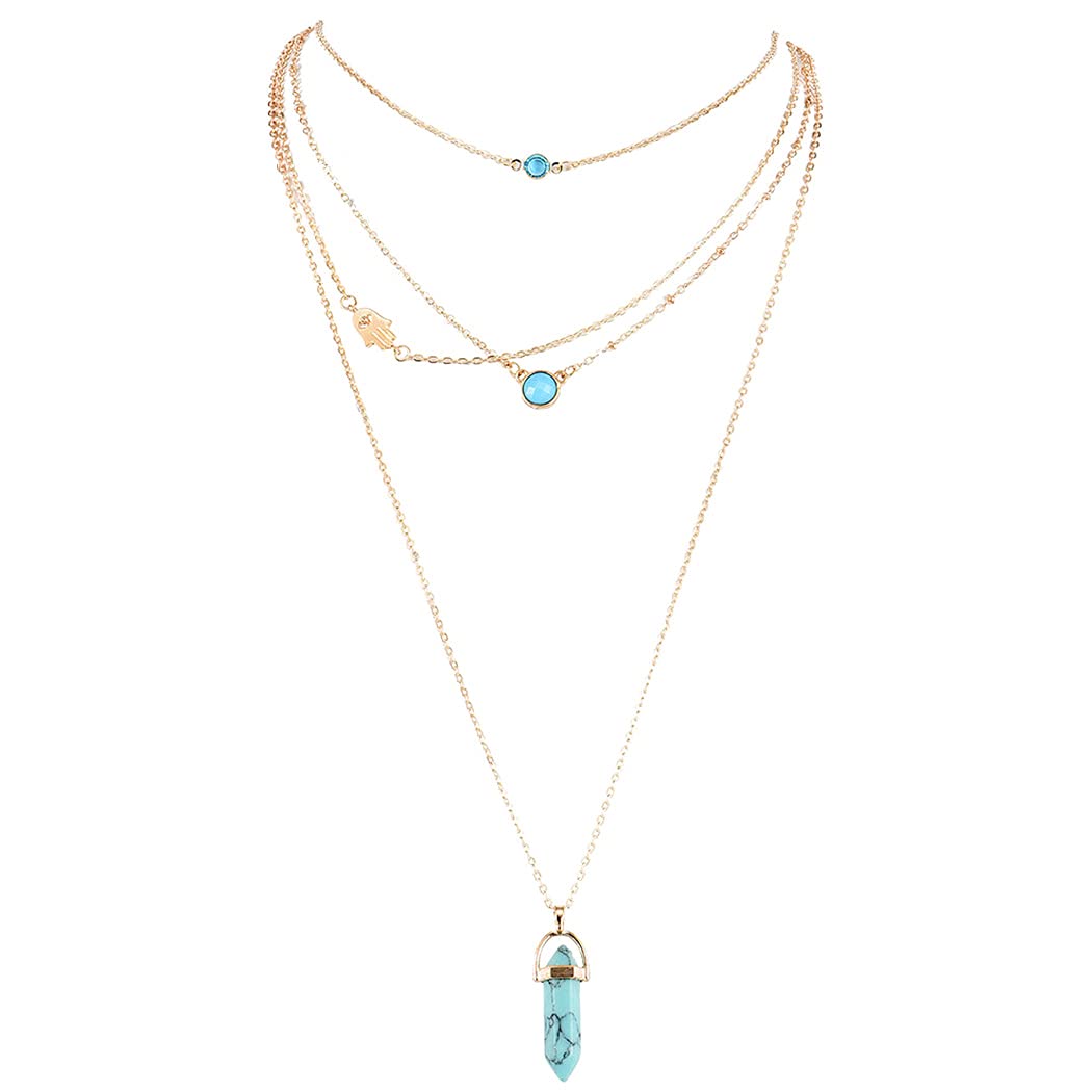 Boho Layered Necklace for Women - Gold Rhinestone Butterfly Moon Pendant Choker Necklace Jewelry Accessories | Perfect for Casual Wear, Parties, and Gifts