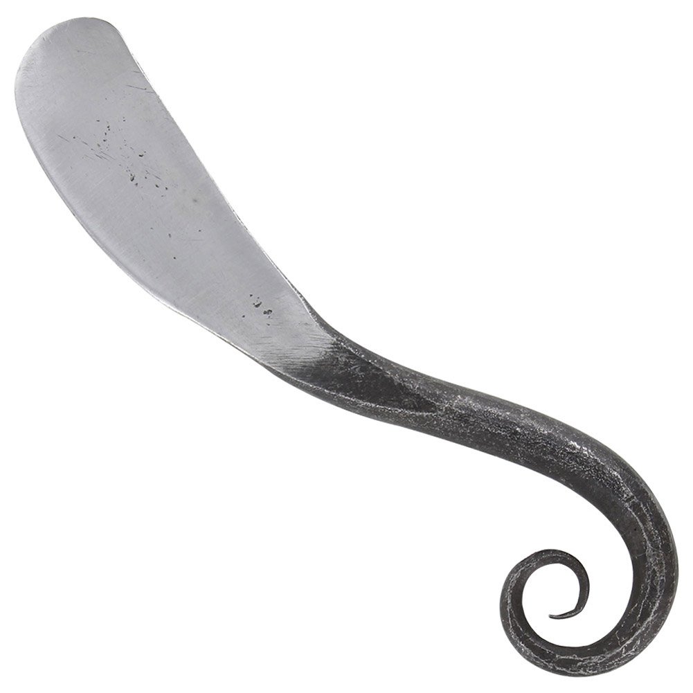Hand-Forged Iron Shaving Knife - Vintage Ceremonial Swirl Design for Traditional Wet Shaving & Grooming | Perfect for Barbershops, Gifts & Collectors