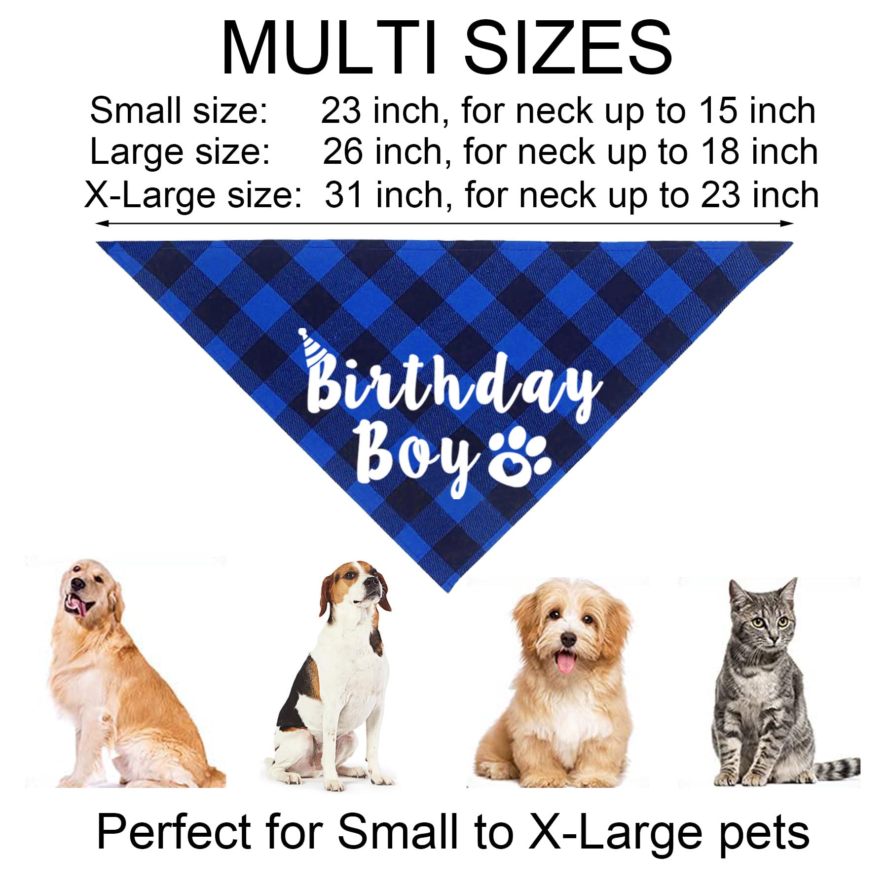 **Blue XL Dog Birthday Bandana, Hat & Bow Tie Set - 